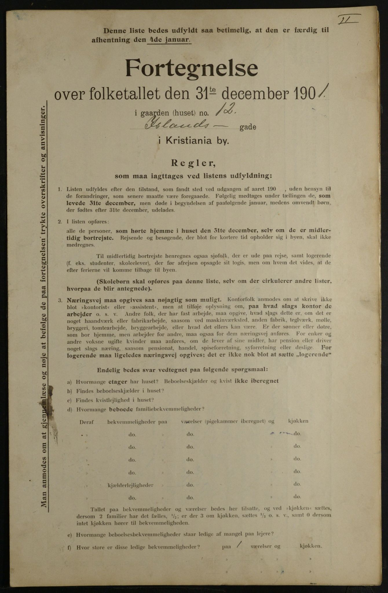 OBA, Municipal Census 1901 for Kristiania, 1901, p. 7053