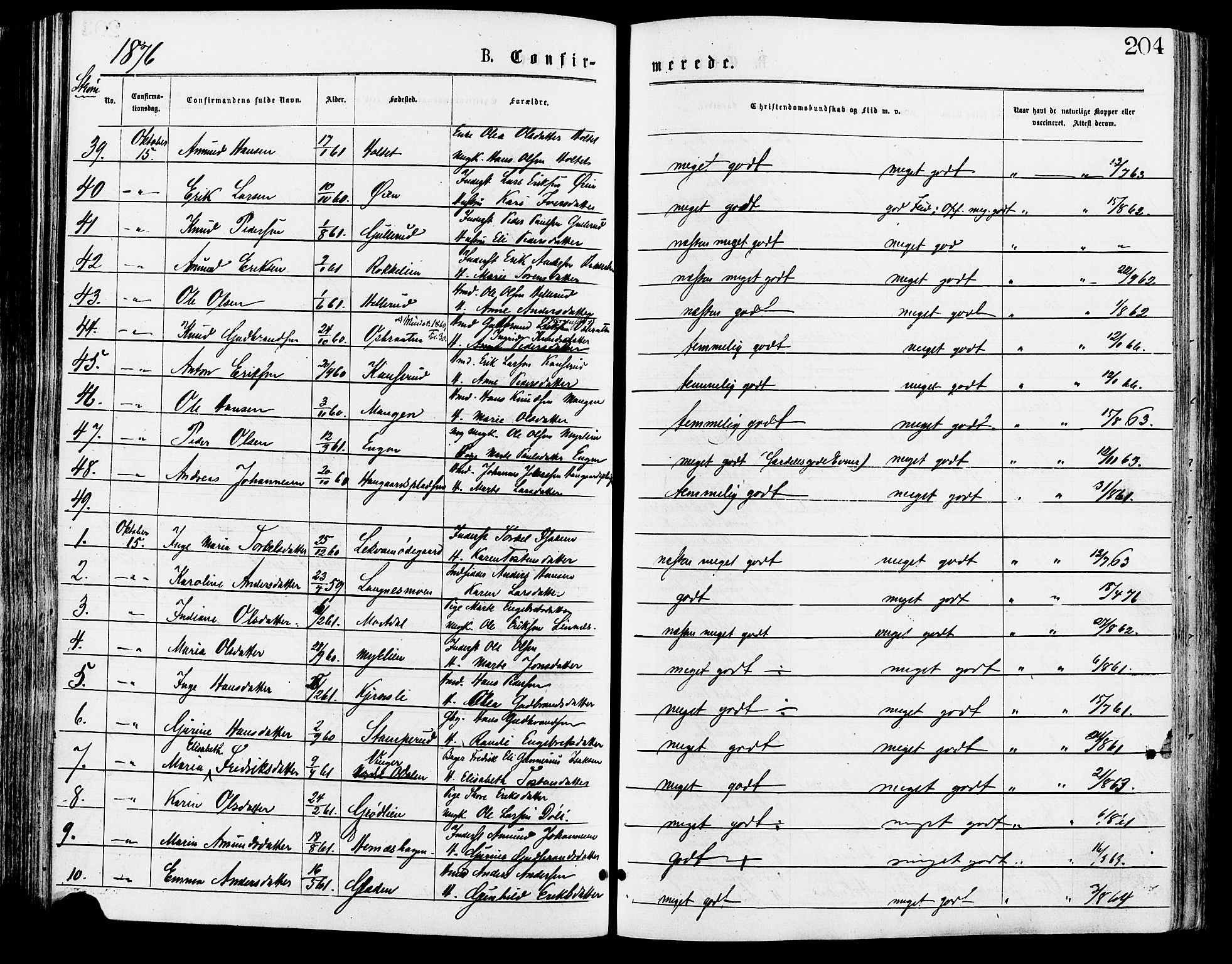 Sør-Odal prestekontor, AV/SAH-PREST-030/H/Ha/Haa/L0005: Parish register (official) no. 5, 1876-1885, p. 204