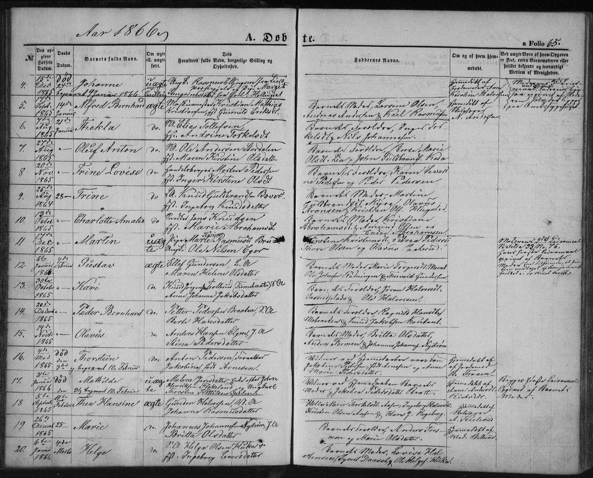 Kongsberg kirkebøker, SAKO/A-22/F/Fa/L0010: Parish register (official) no. I 10, 1859-1875, p. 65