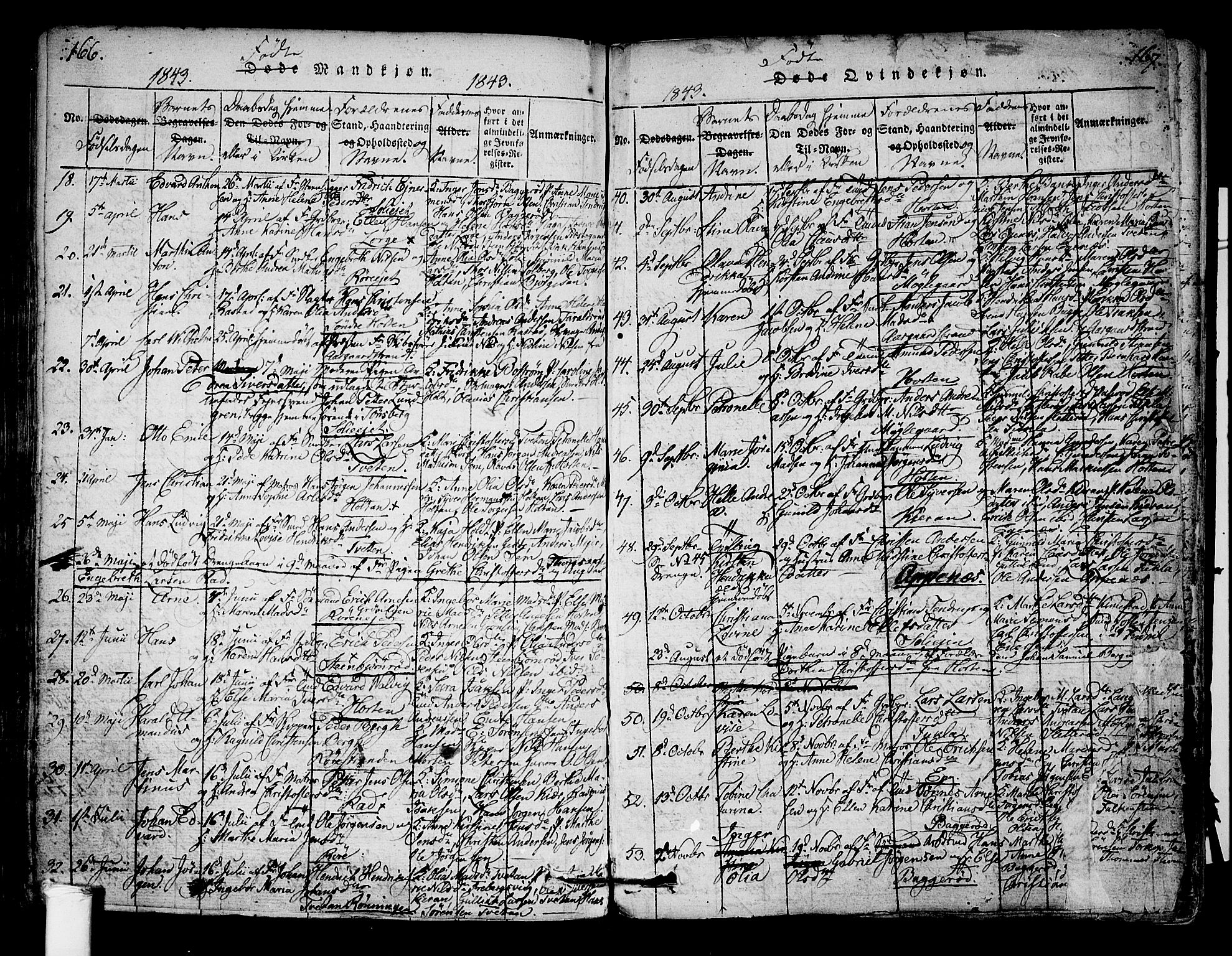 Borre kirkebøker, AV/SAKO-A-338/F/Fa/L0004: Parish register (official) no. I 4, 1815-1845, p. 166-167