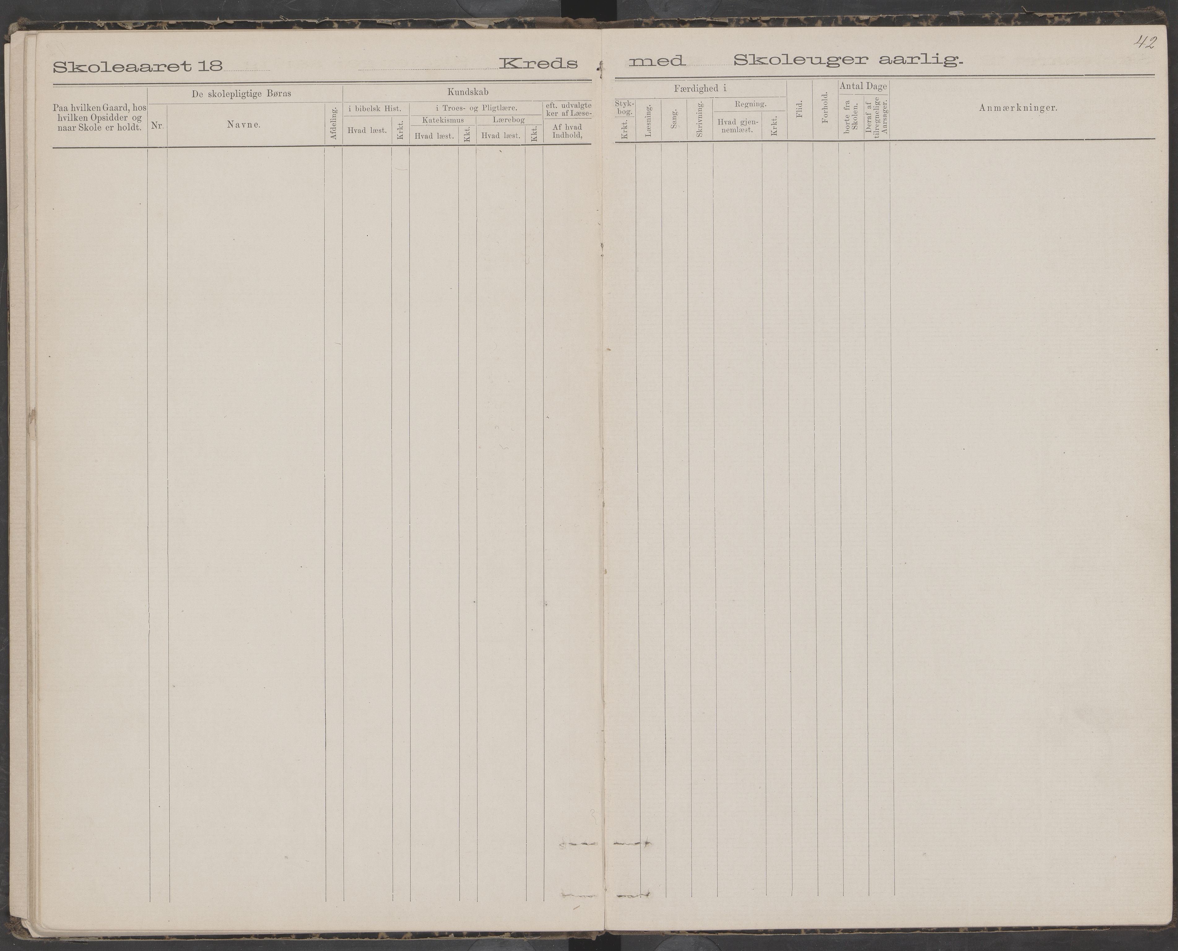 Dønna kommune. Snekkevik skolekrets, AIN/K-18270.510.07/442/L0002: Skoleprotokoll, 1888-1893