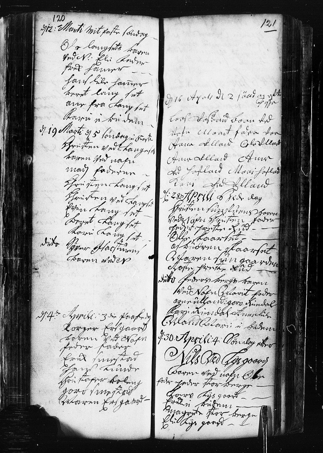 Fåberg prestekontor, AV/SAH-PREST-086/H/Ha/Hab/L0001: Parish register (copy) no. 1, 1727-1767, p. 120-121