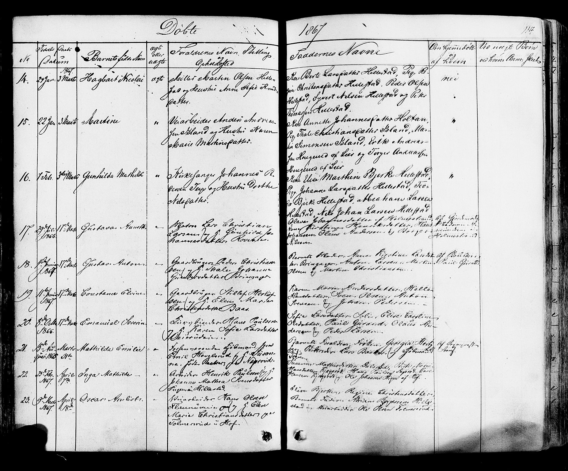 Botne kirkebøker, SAKO/A-340/F/Fa/L0006: Parish register (official) no. I 6, 1836-1877, p. 114