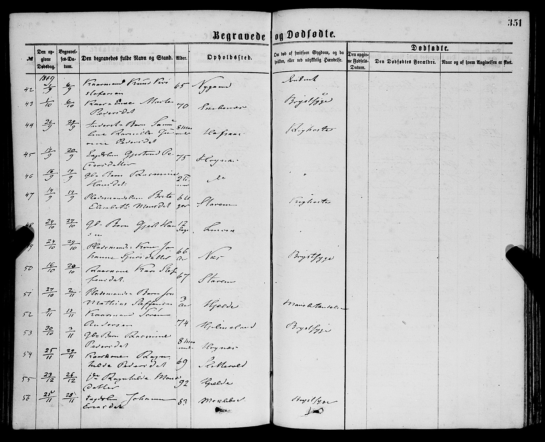 Eid sokneprestembete, AV/SAB-A-82301/H/Haa/Haaa/L0010: Parish register (official) no. A 10, 1867-1878, p. 351