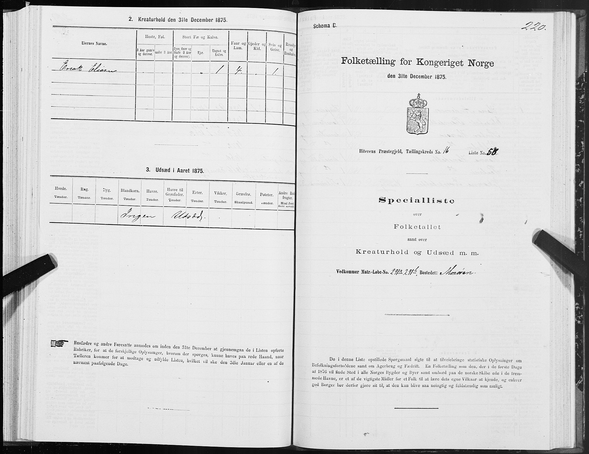 SAT, 1875 census for 1617P Hitra, 1875, p. 8220