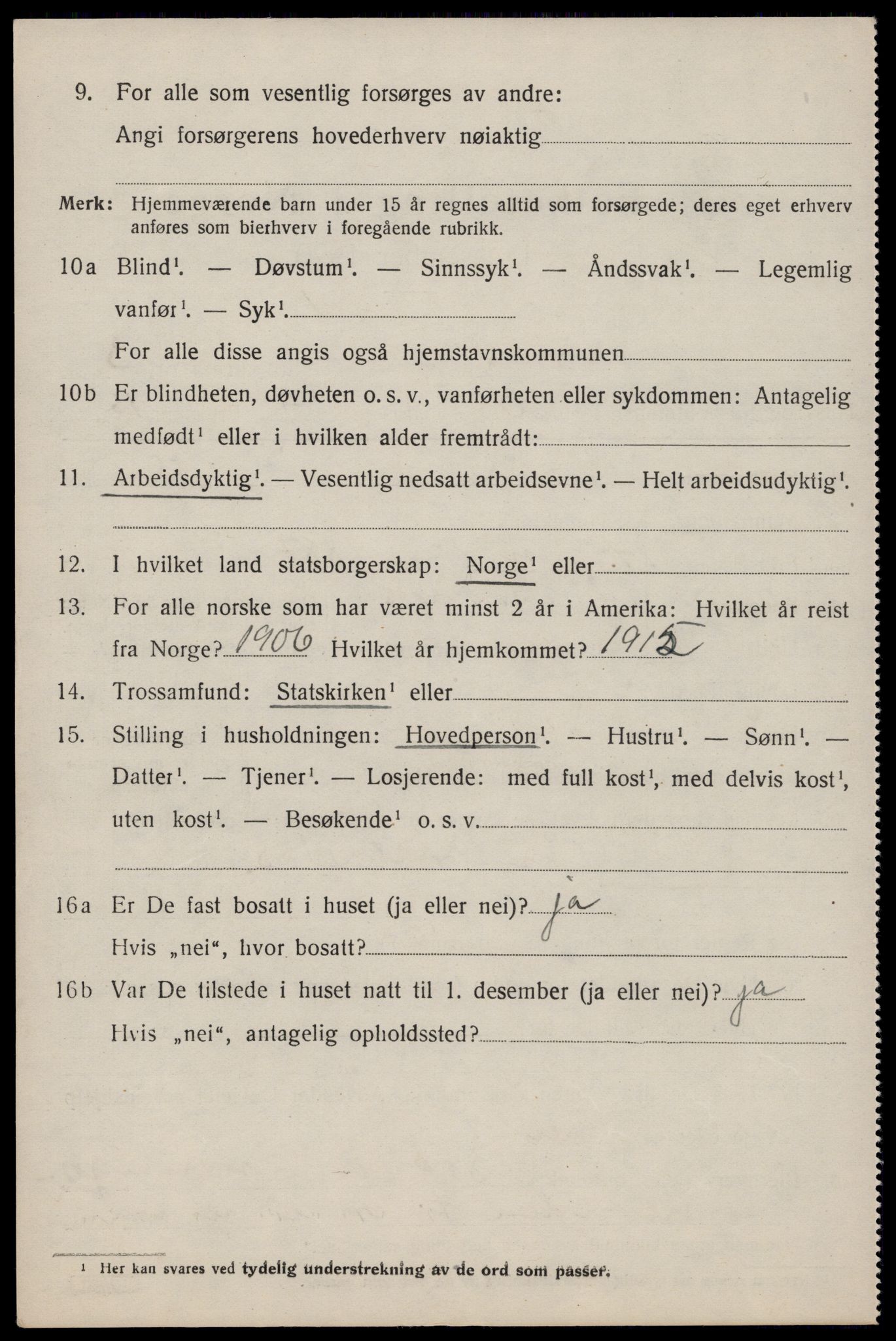 SAST, 1920 census for Avaldsnes, 1920, p. 2858