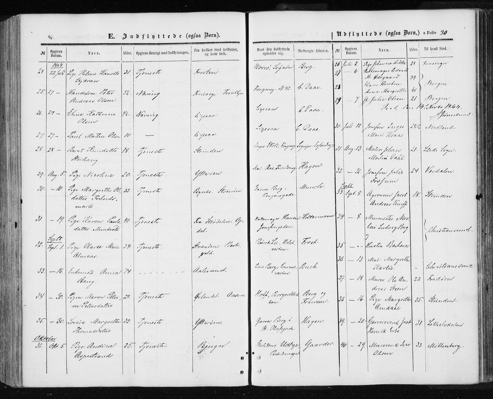 Ministerialprotokoller, klokkerbøker og fødselsregistre - Sør-Trøndelag, SAT/A-1456/601/L0053: Parish register (official) no. 601A21, 1857-1865, p. 30