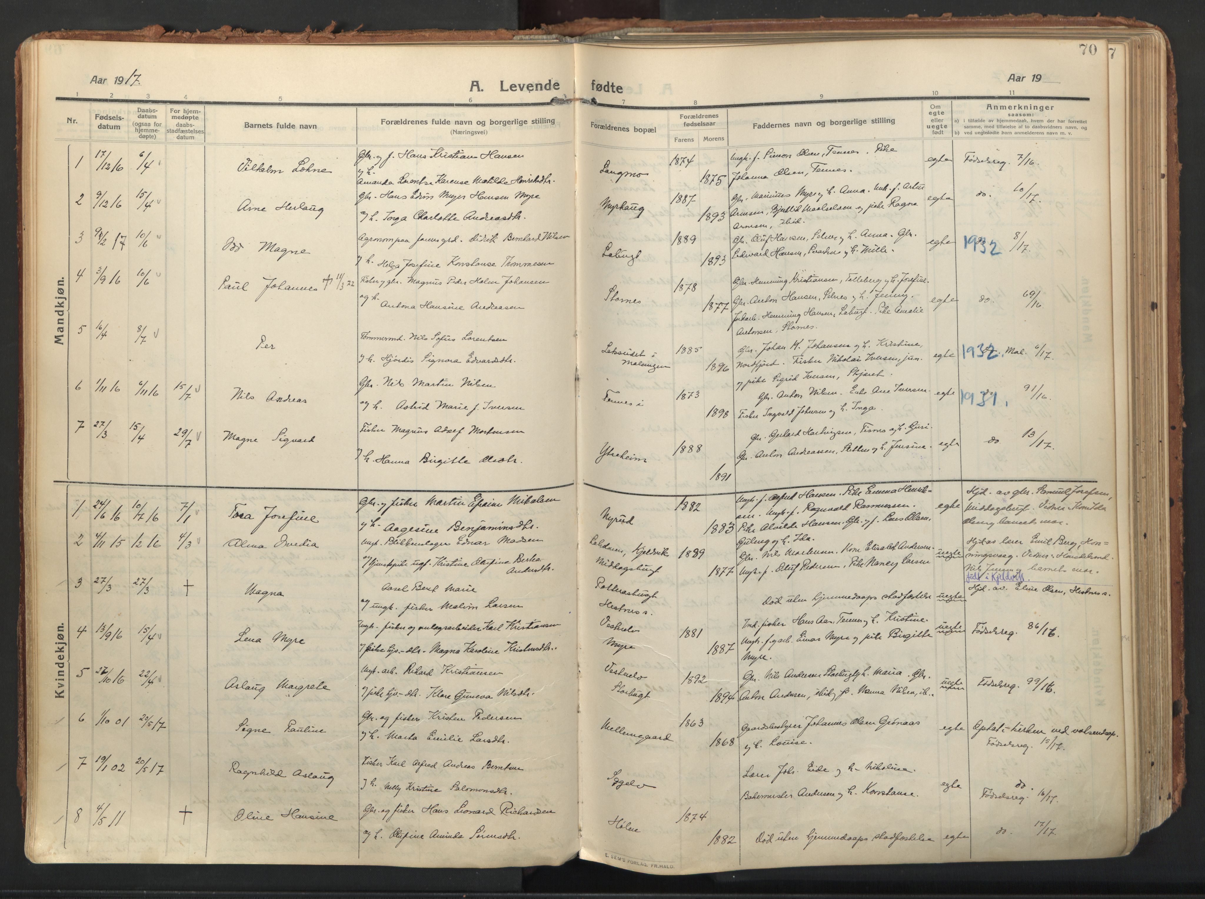 Balsfjord sokneprestembete, AV/SATØ-S-1303/G/Gaa/L0009kirke: Parish register (official) no. 9, 1909-1921, p. 70