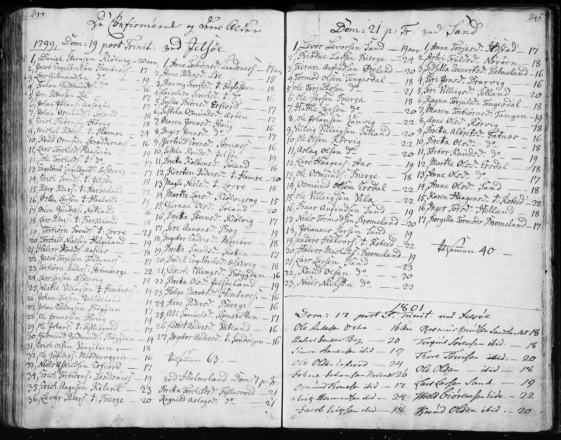 Jelsa sokneprestkontor, SAST/A-101842/01/IV: Parish register (official) no. A 4, 1796-1816, p. 244-245
