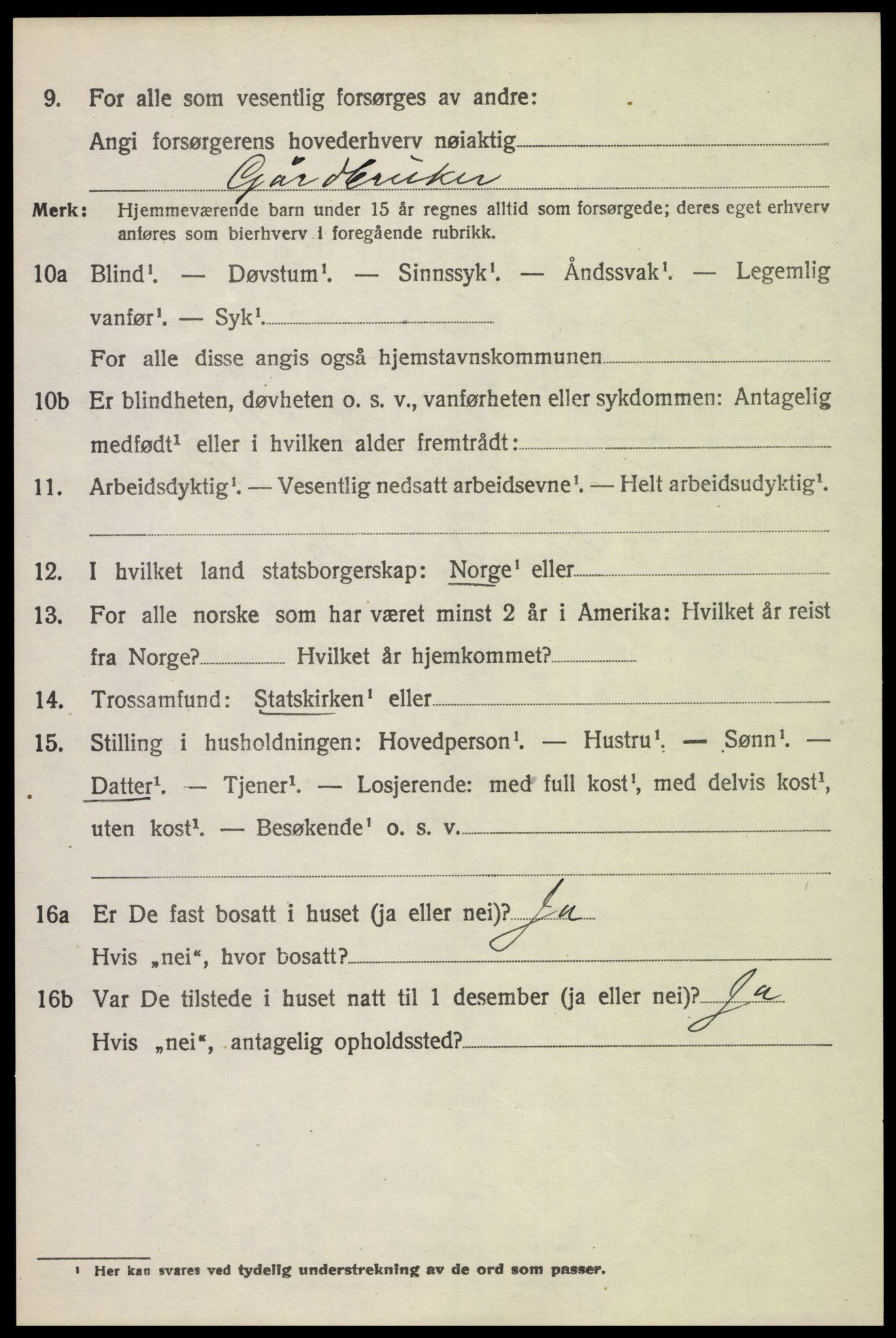 SAH, 1920 census for Nord-Fron, 1920, p. 8409