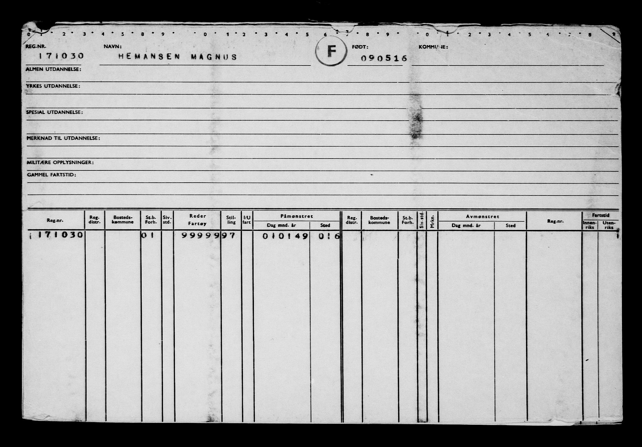 Direktoratet for sjømenn, AV/RA-S-3545/G/Gb/L0138: Hovedkort, 1916, p. 804