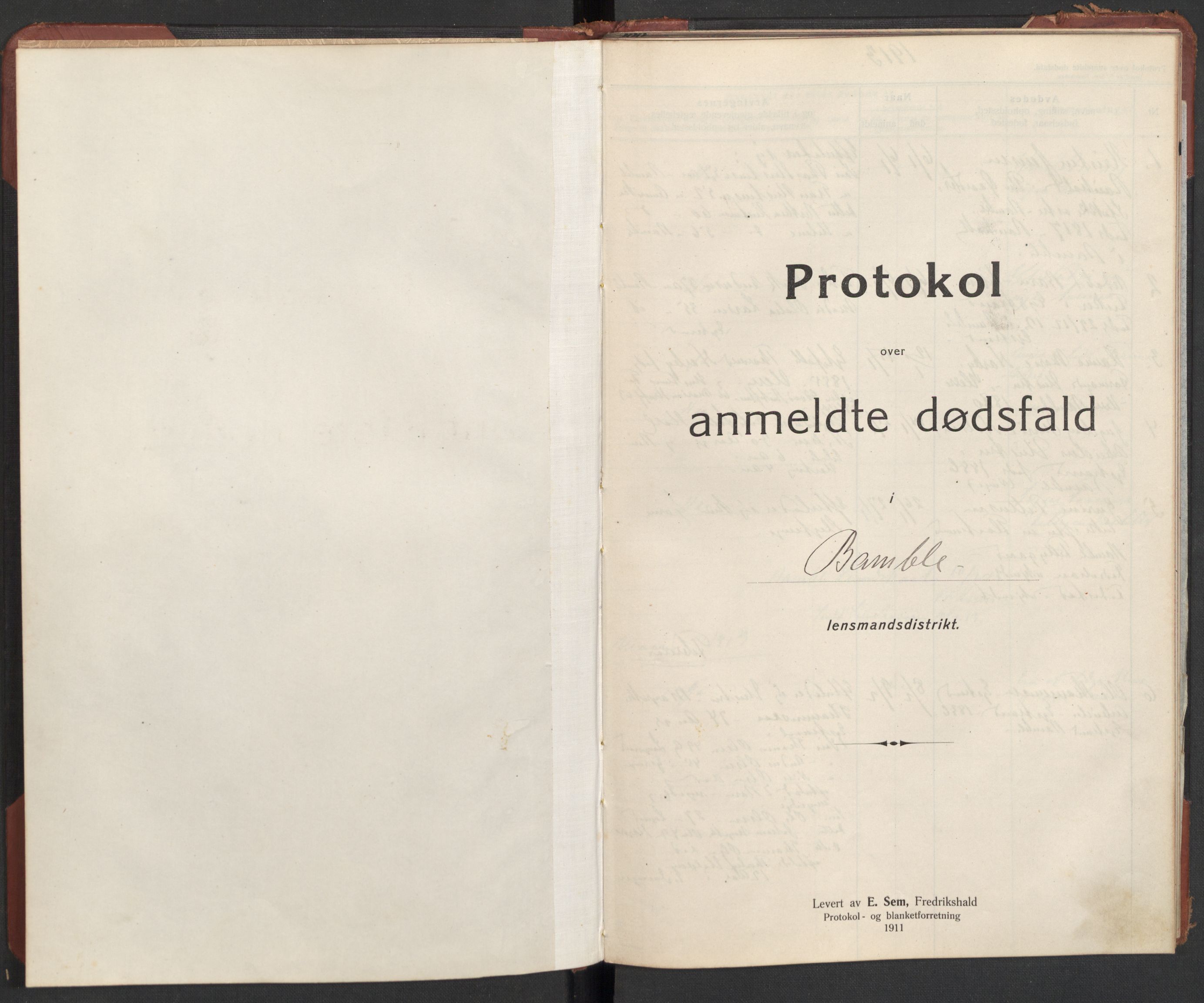 Bamble lensmannskontor, AV/SAKO-A-552/H/Ha/Haa/L0003: Dødsfallsprotokoll, 1913-1923