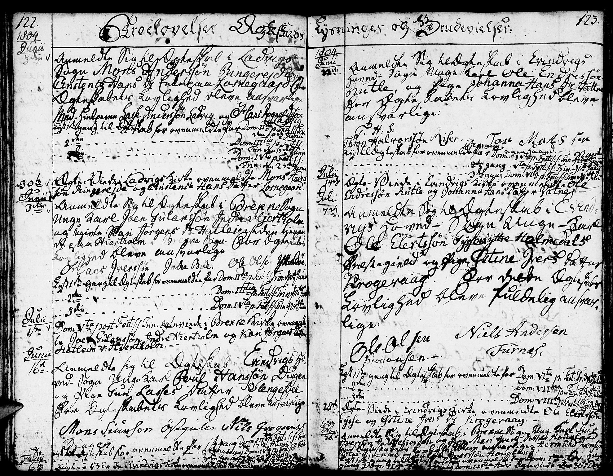 Gulen sokneprestembete, SAB/A-80201/H/Haa/Haaa/L0016: Parish register (official) no. A 16, 1798-1808, p. 122-123