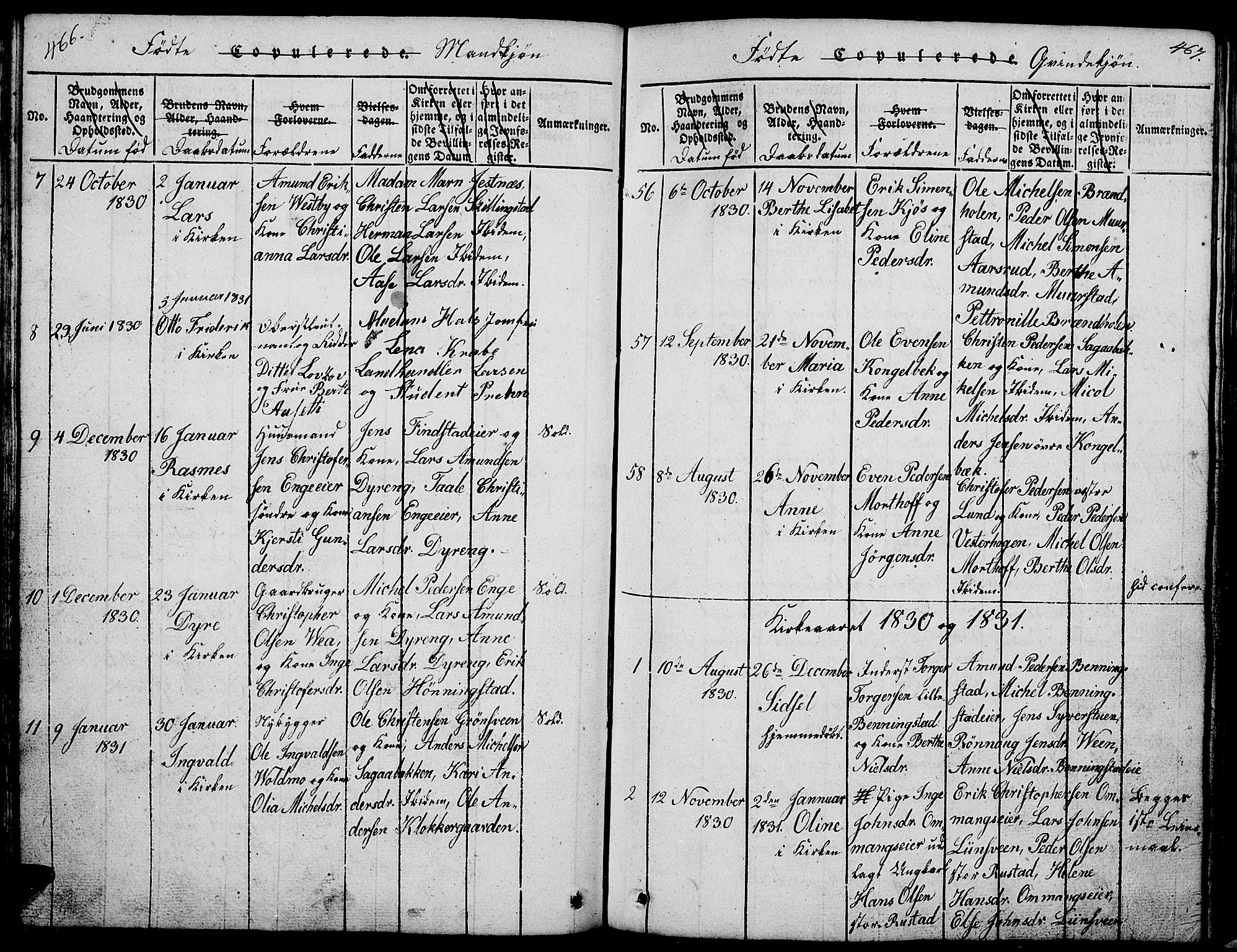 Løten prestekontor, AV/SAH-PREST-022/L/La/L0001: Parish register (copy) no. 1, 1812-1832, p. 466-467