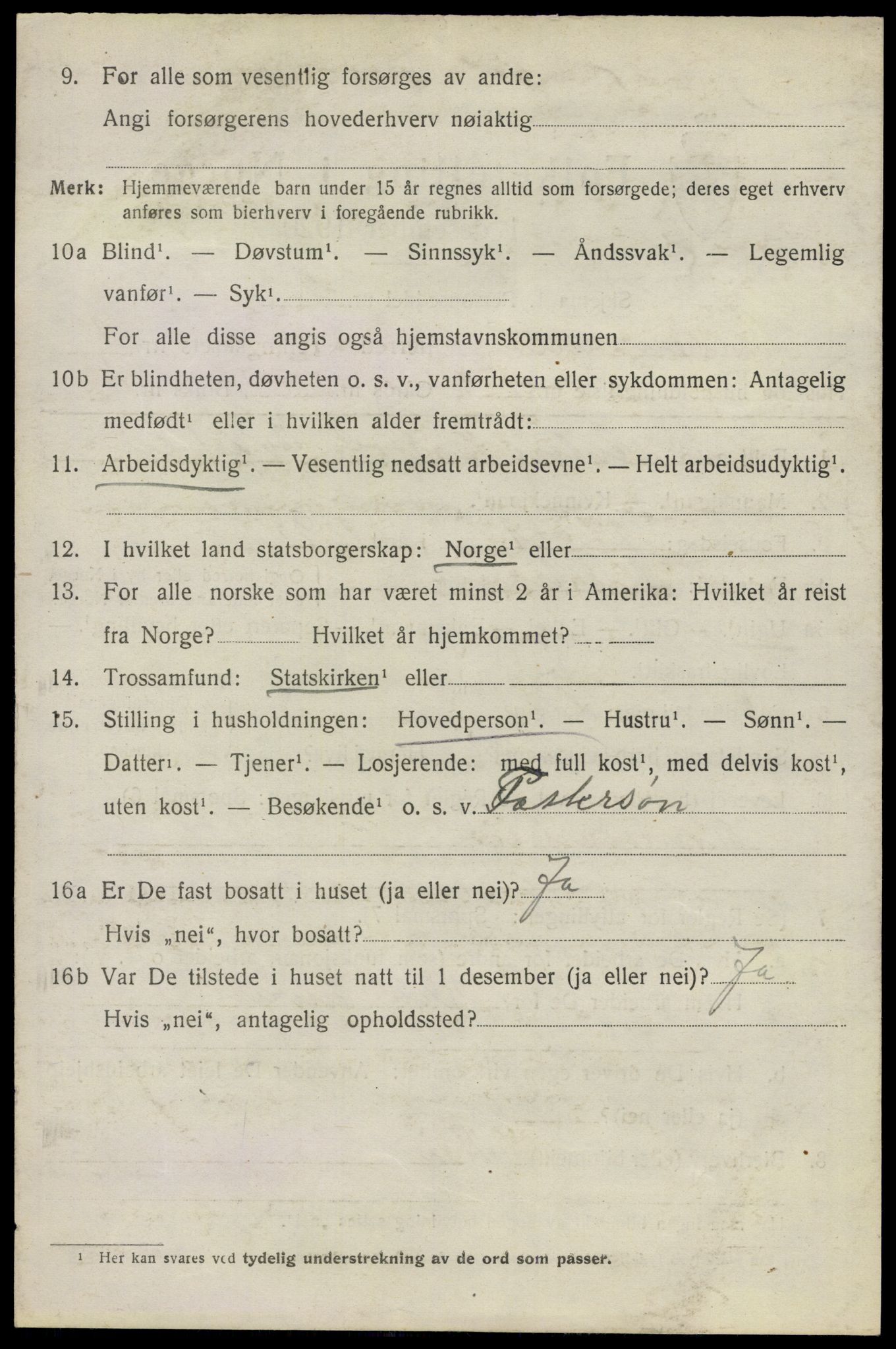 SAO, 1920 census for Ullensaker, 1920, p. 4664