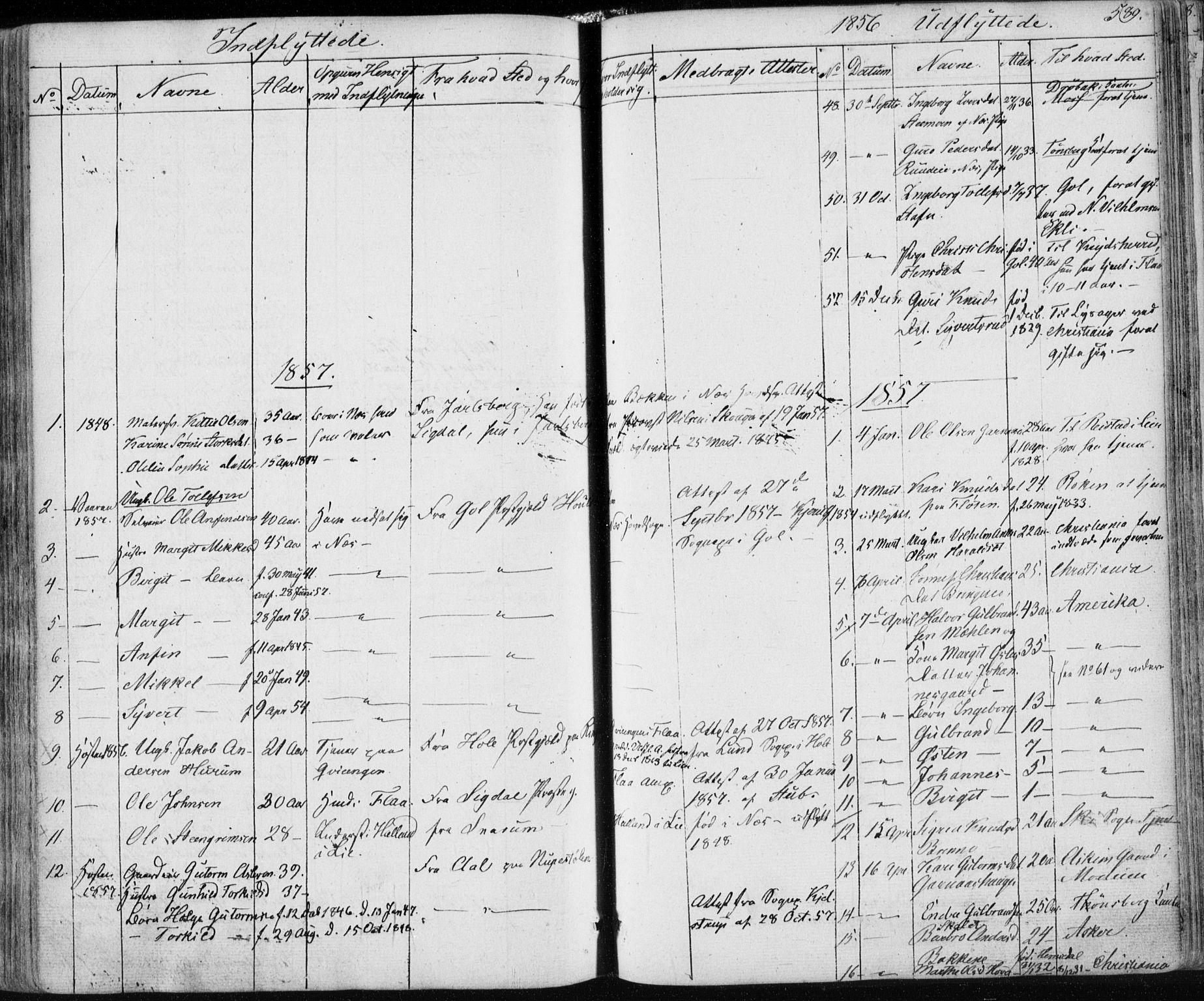 Nes kirkebøker, AV/SAKO-A-236/F/Fa/L0009: Parish register (official) no. 9, 1834-1863, p. 589