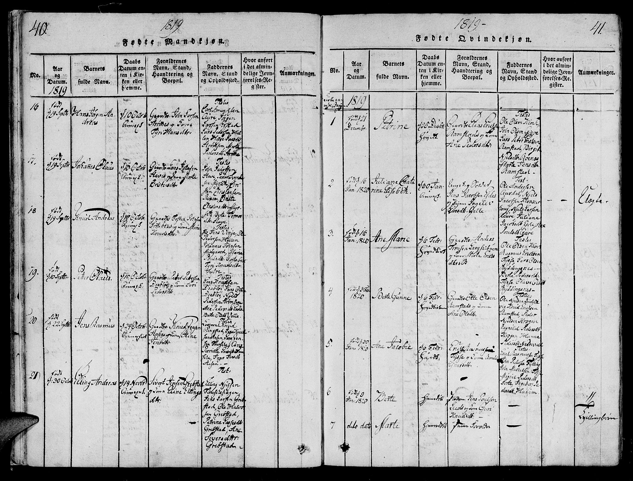 Ministerialprotokoller, klokkerbøker og fødselsregistre - Møre og Romsdal, SAT/A-1454/522/L0310: Parish register (official) no. 522A05, 1816-1832, p. 40-41