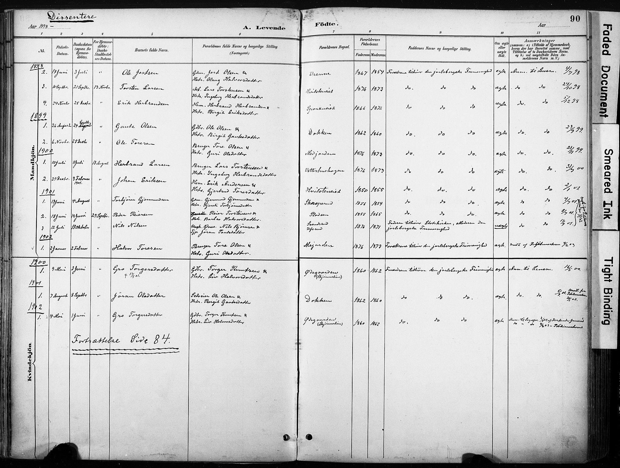 Nore kirkebøker, AV/SAKO-A-238/F/Fb/L0002: Parish register (official) no. II 2, 1886-1906, p. 90