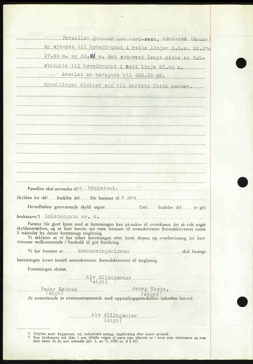 Romsdal sorenskriveri, AV/SAT-A-4149/1/2/2C: Mortgage book no. A30, 1949-1949, Diary no: : 1809/1949