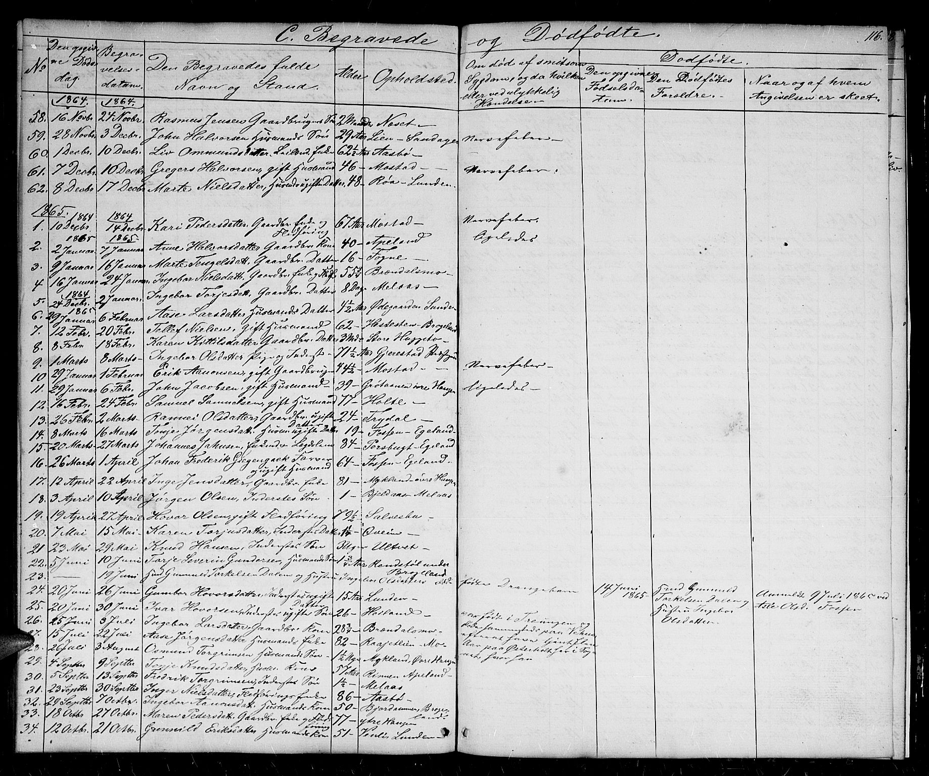 Gjerstad sokneprestkontor, AV/SAK-1111-0014/F/Fb/Fba/L0005: Parish register (copy) no. B 5, 1853-1867, p. 116