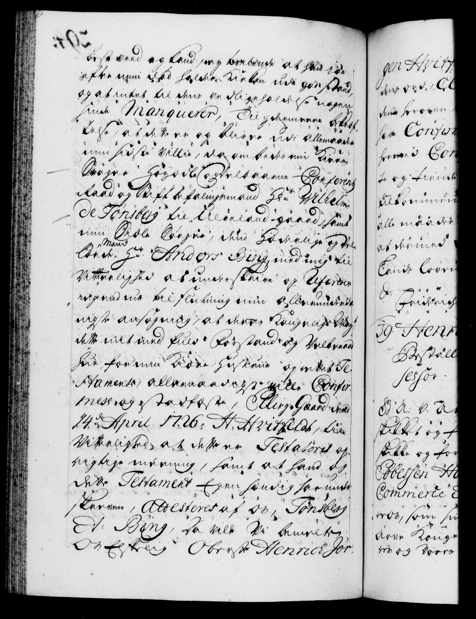 Danske Kanselli 1572-1799, AV/RA-EA-3023/F/Fc/Fca/Fcaa/L0025: Norske registre, 1726-1728, p. 294b