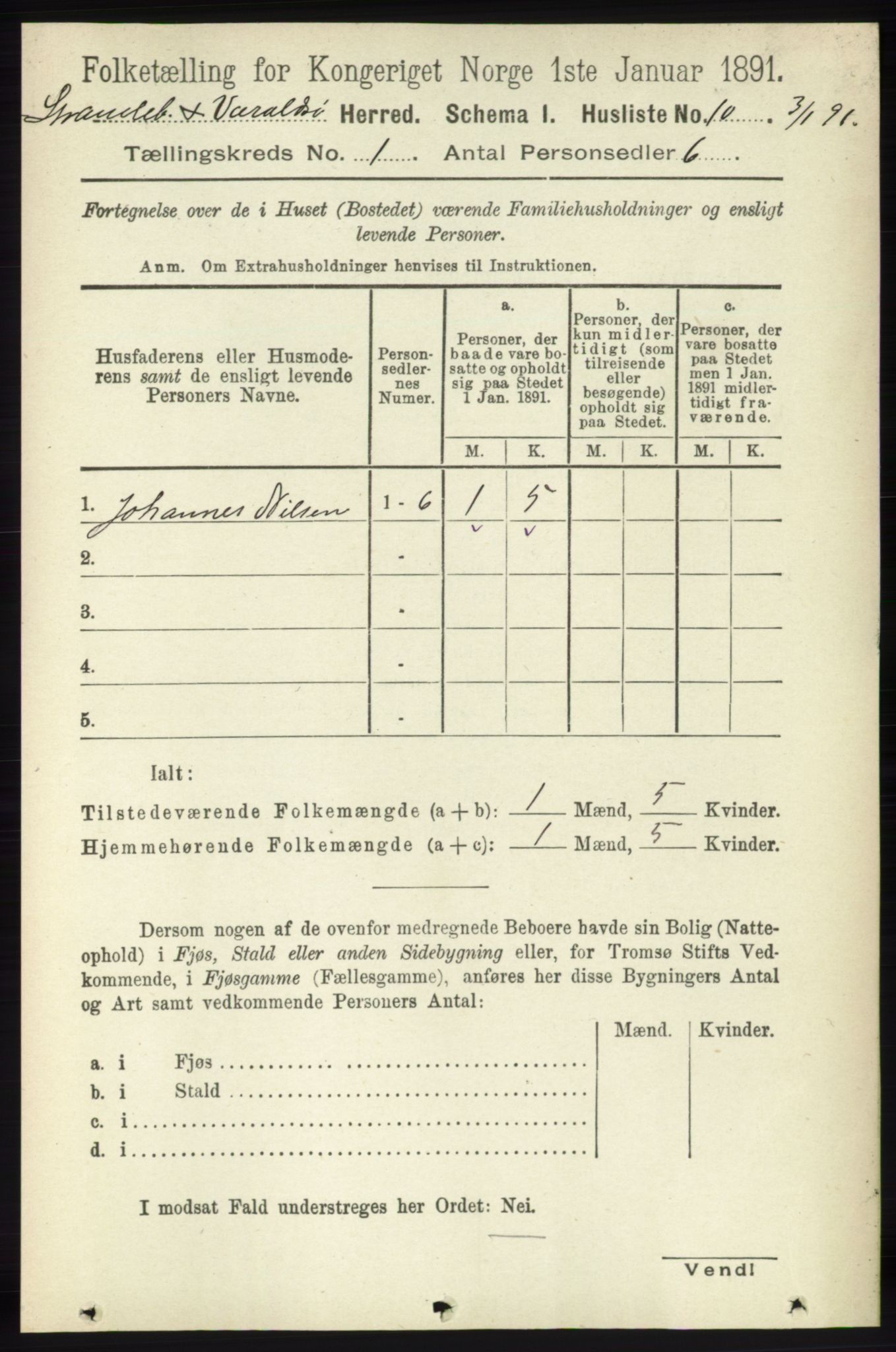 RA, 1891 census for 1226 Strandebarm og Varaldsøy, 1891, p. 33