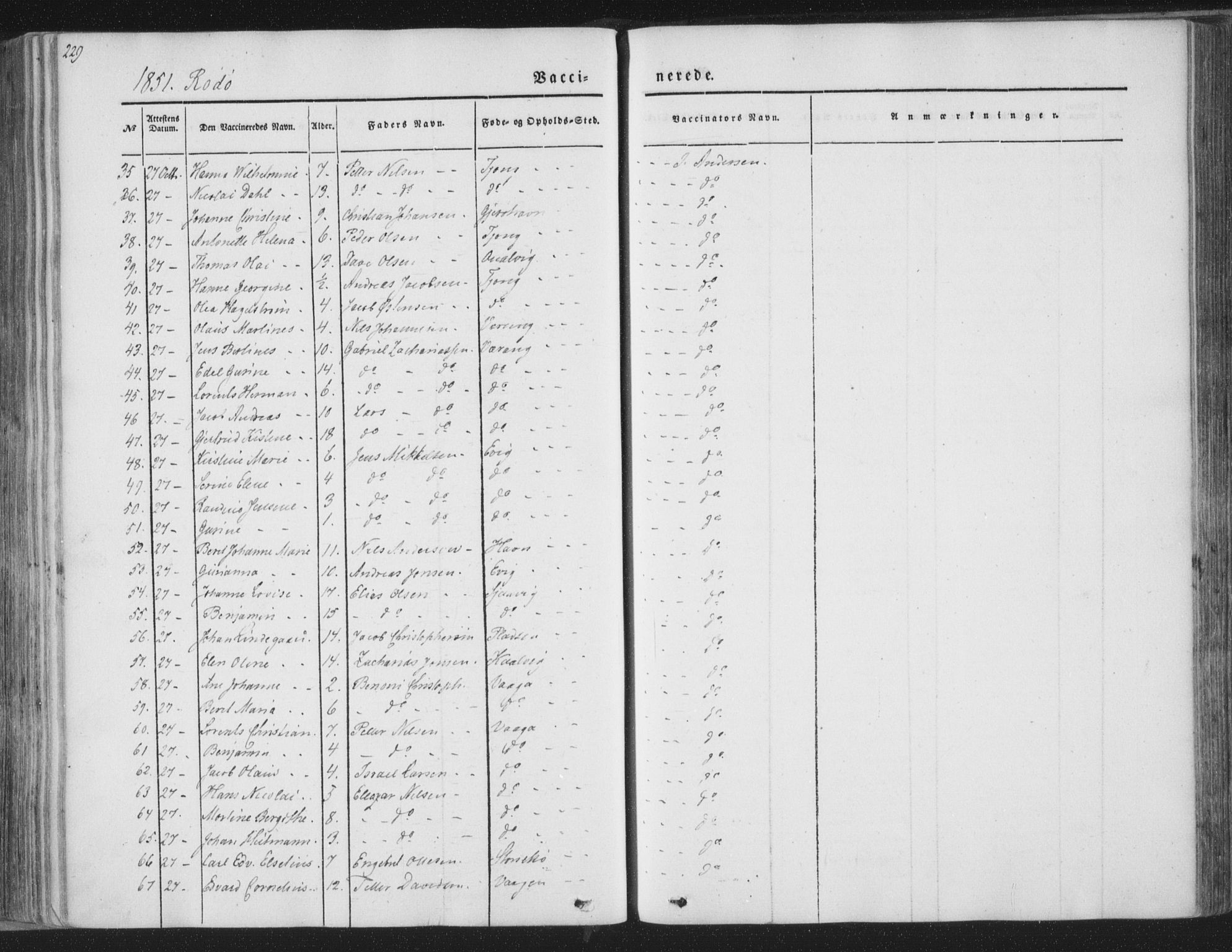 Ministerialprotokoller, klokkerbøker og fødselsregistre - Nordland, AV/SAT-A-1459/841/L0604: Parish register (official) no. 841A09 /1, 1845-1862, p. 229