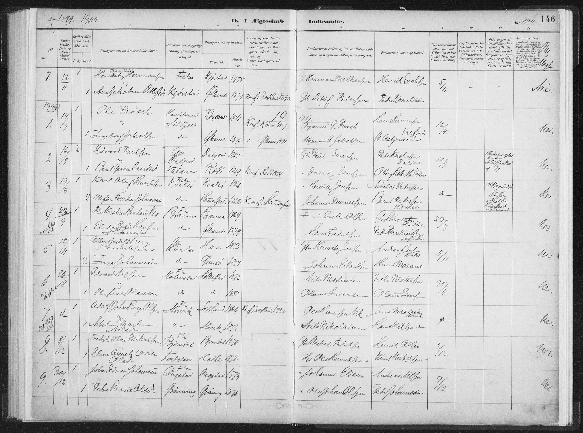 Ministerialprotokoller, klokkerbøker og fødselsregistre - Nordland, SAT/A-1459/890/L1286: Parish register (official) no. 890A01, 1882-1902, p. 146