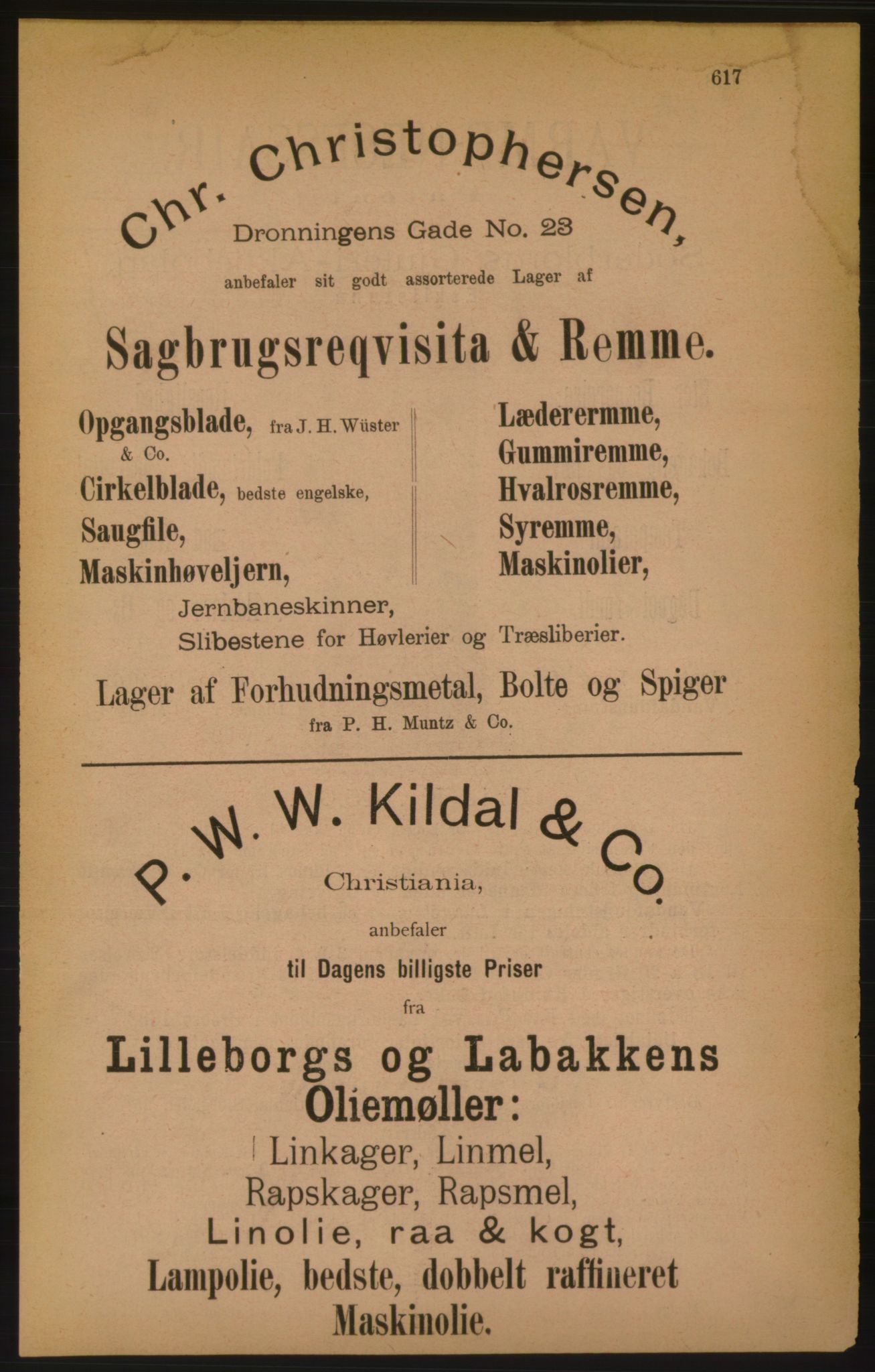 Kristiania/Oslo adressebok, PUBL/-, 1886, p. 617