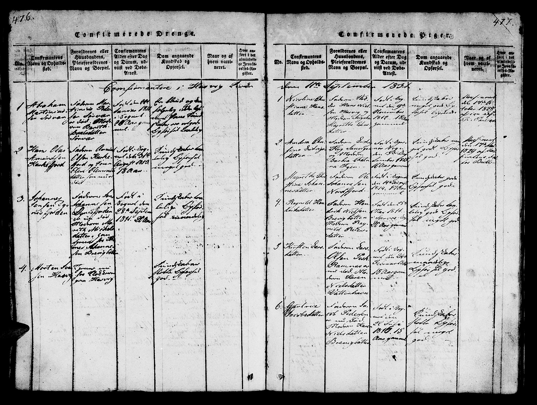 Loppa sokneprestkontor, SATØ/S-1339/H/Hb/L0001klokker: Parish register (copy) no. 1, 1820-1849, p. 476-477