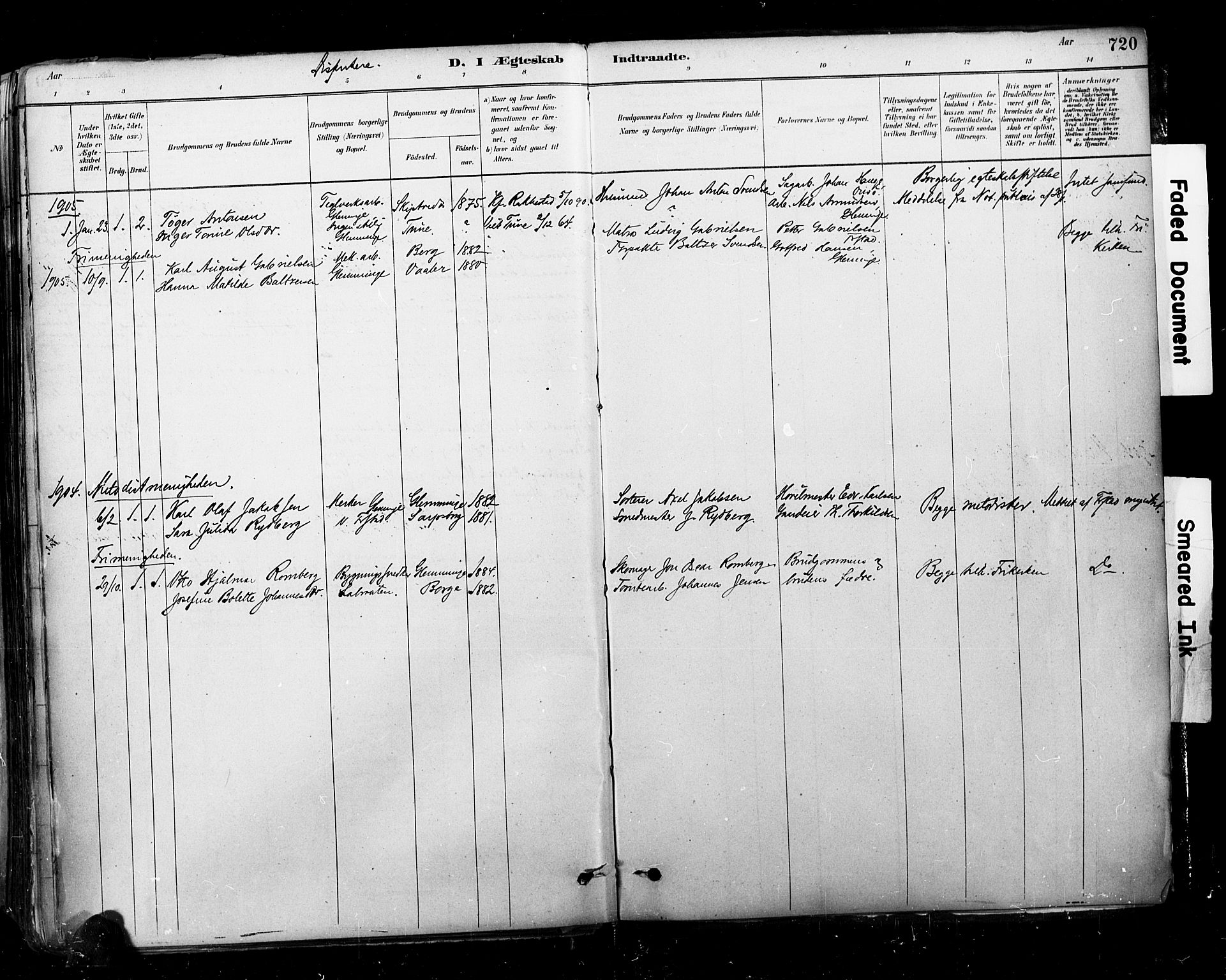 Glemmen prestekontor Kirkebøker, SAO/A-10908/F/Fa/L0011: Parish register (official) no. 11, 1878-1917, p. 720