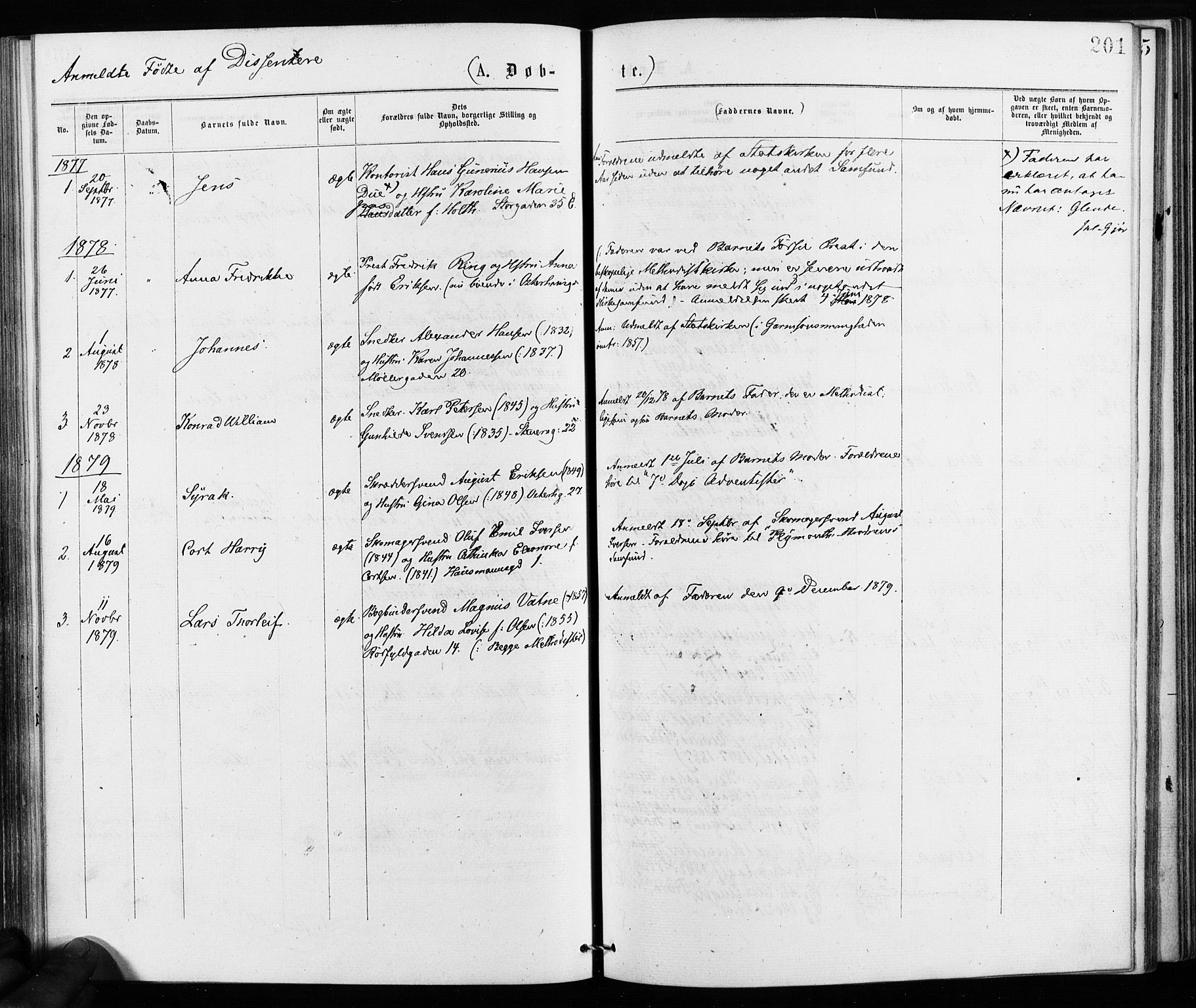 Jakob prestekontor Kirkebøker, SAO/A-10850/F/Fa/L0001: Parish register (official) no. 1, 1875-1924, p. 201