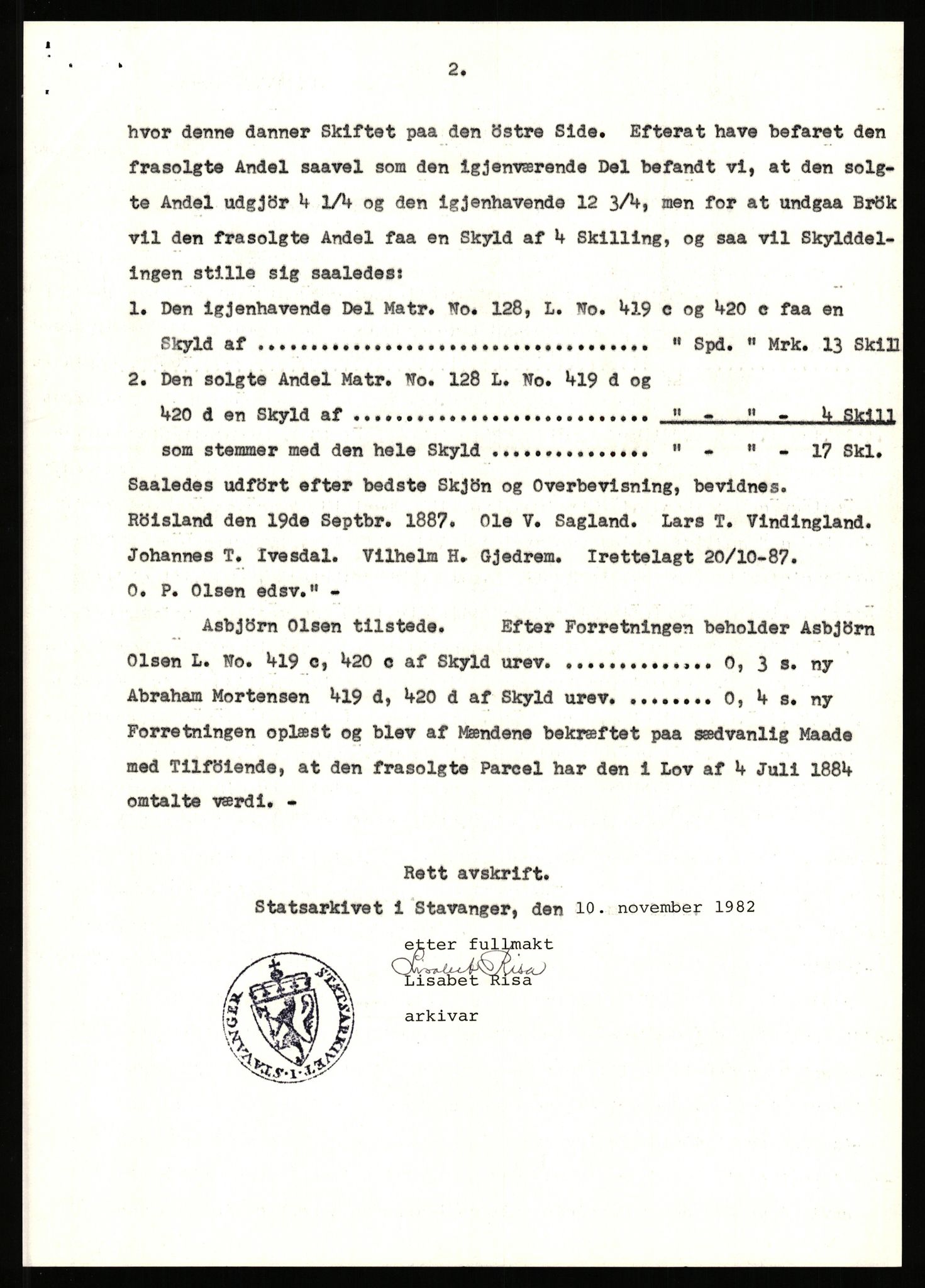 Statsarkivet i Stavanger, SAST/A-101971/03/Y/Yj/L0071: Avskrifter sortert etter gårdsnavn: Røden lille - Røvær, 1750-1930, p. 330