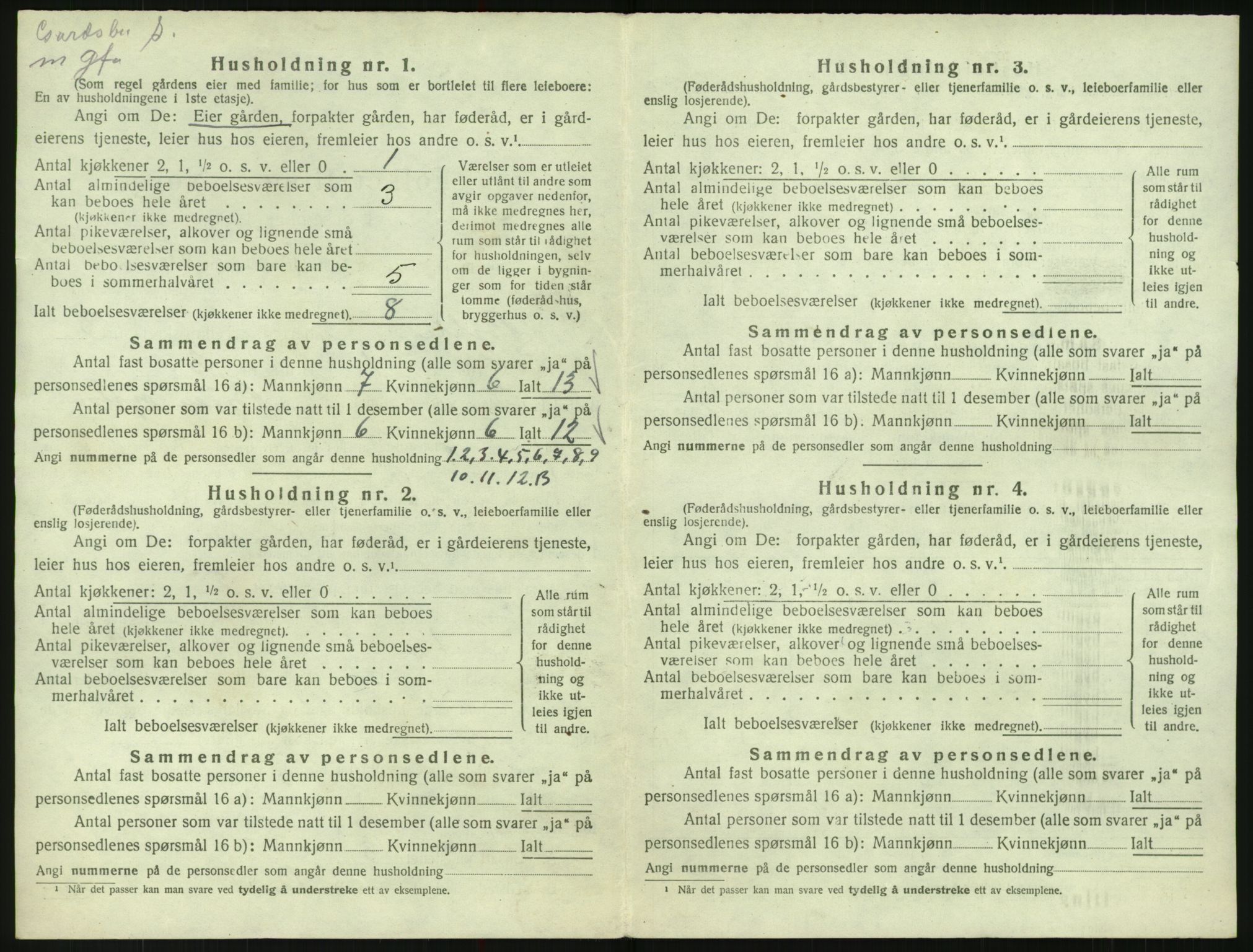 SAK, 1920 census for Bykle, 1920, p. 214