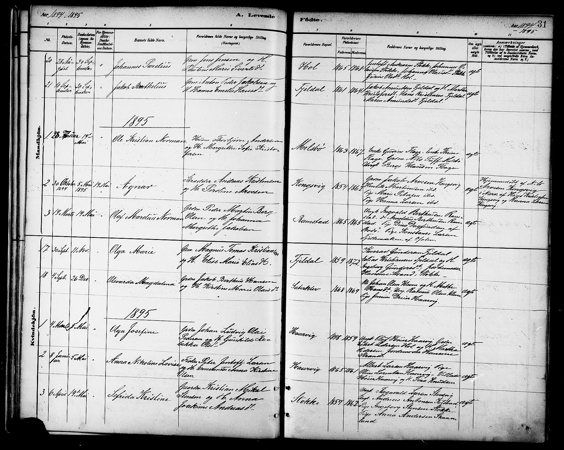 Ministerialprotokoller, klokkerbøker og fødselsregistre - Nordland, SAT/A-1459/865/L0924: Parish register (official) no. 865A02, 1885-1896, p. 31