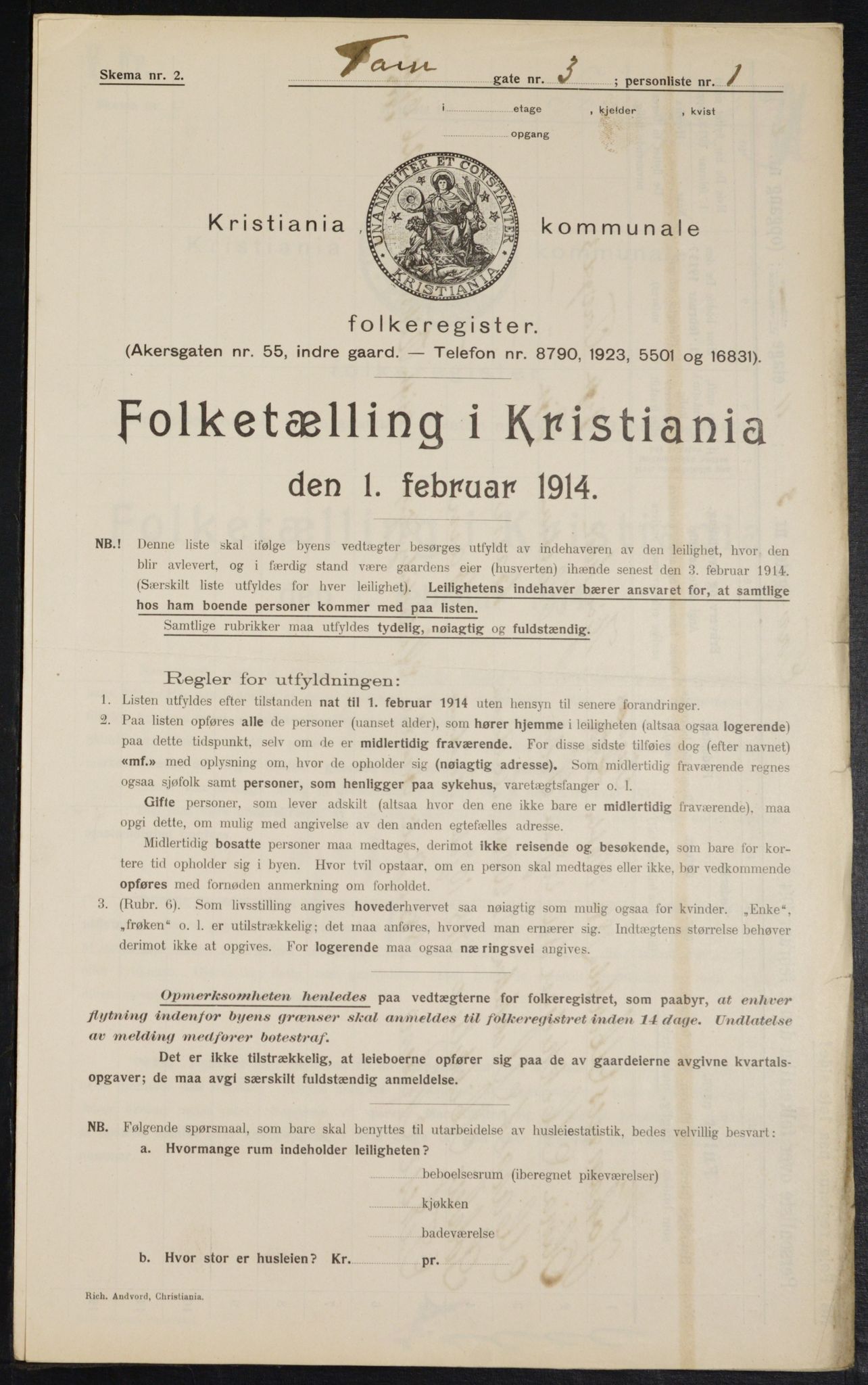 OBA, Municipal Census 1914 for Kristiania, 1914, p. 114747