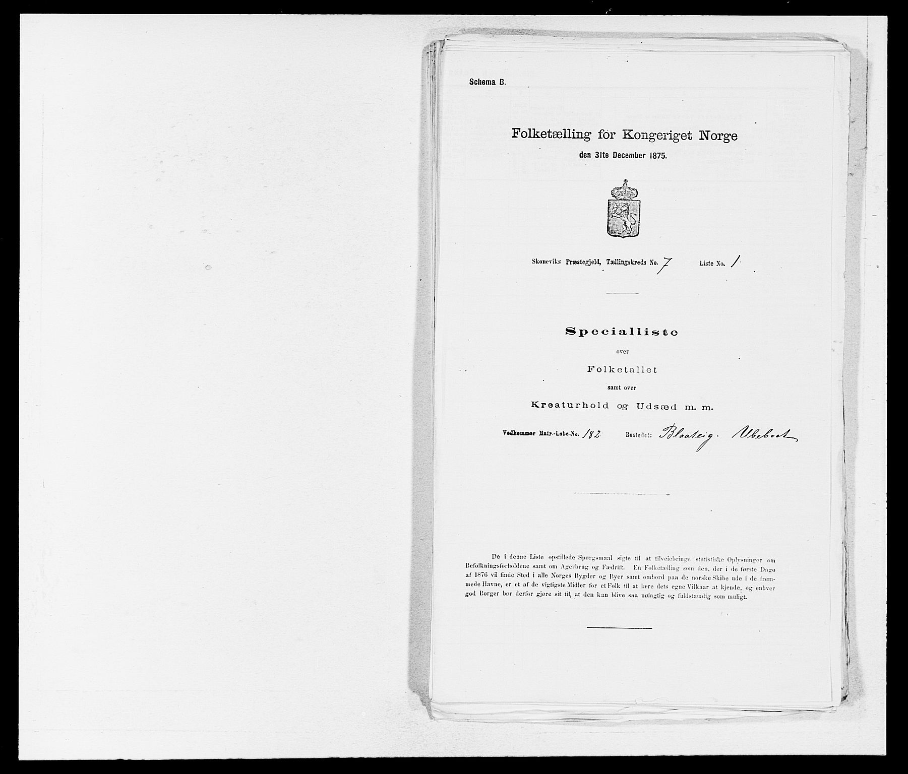 SAB, 1875 census for 1212P Skånevik, 1875, p. 780