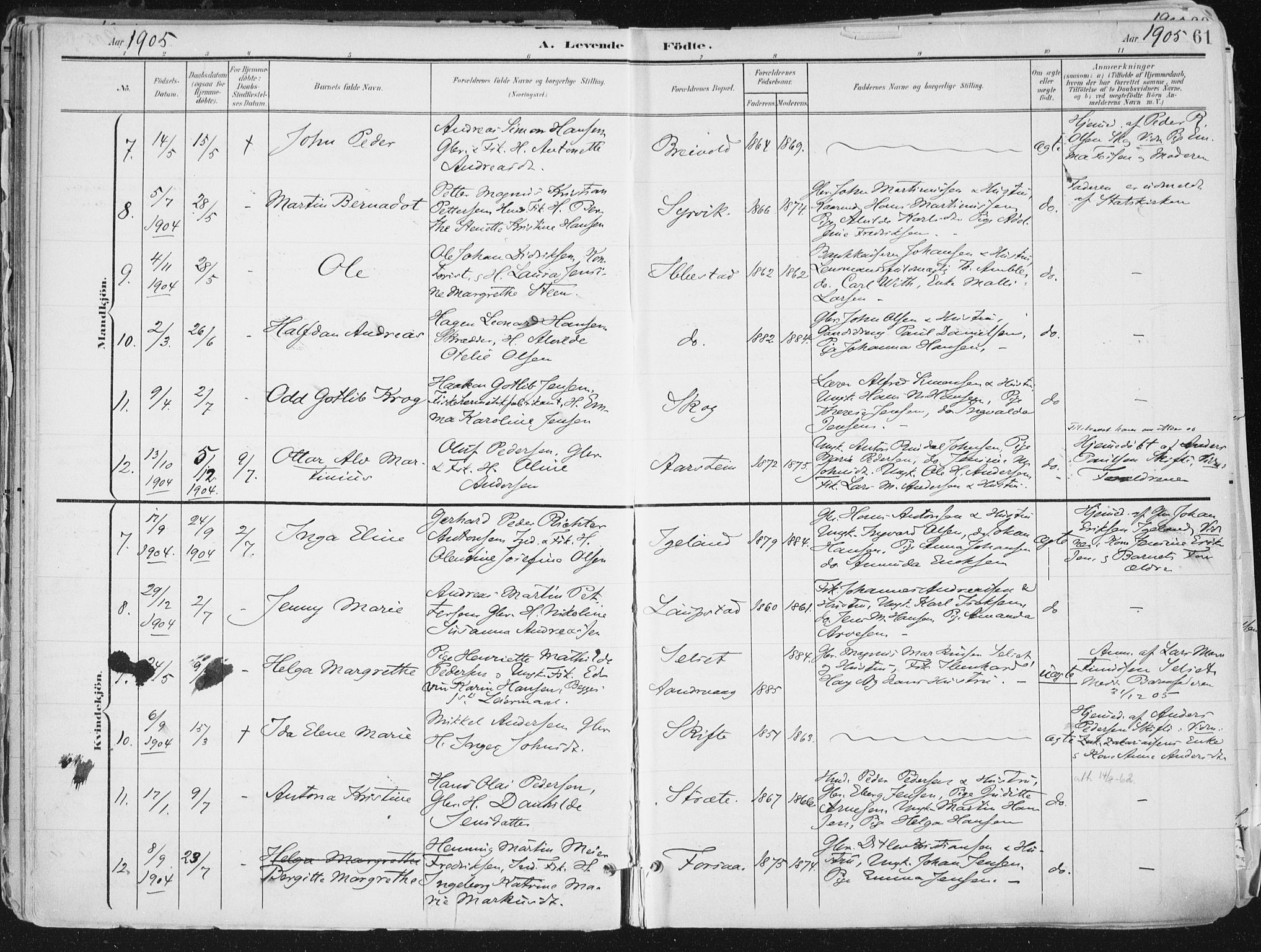 Ibestad sokneprestembete, AV/SATØ-S-0077/H/Ha/Haa/L0017kirke: Parish register (official) no. 17, 1901-1914, p. 61