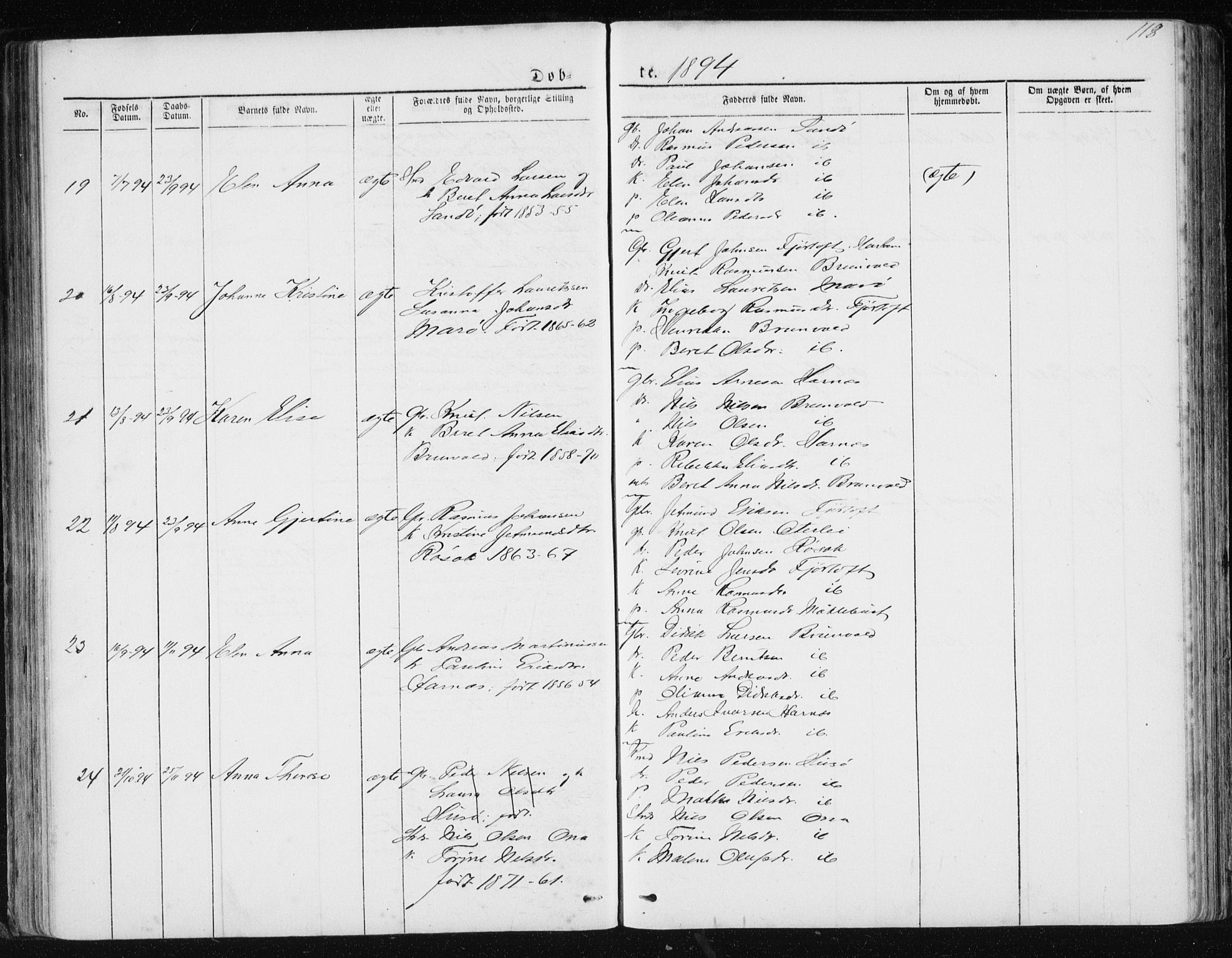 Ministerialprotokoller, klokkerbøker og fødselsregistre - Møre og Romsdal, AV/SAT-A-1454/561/L0732: Parish register (copy) no. 561C02, 1867-1900, p. 118