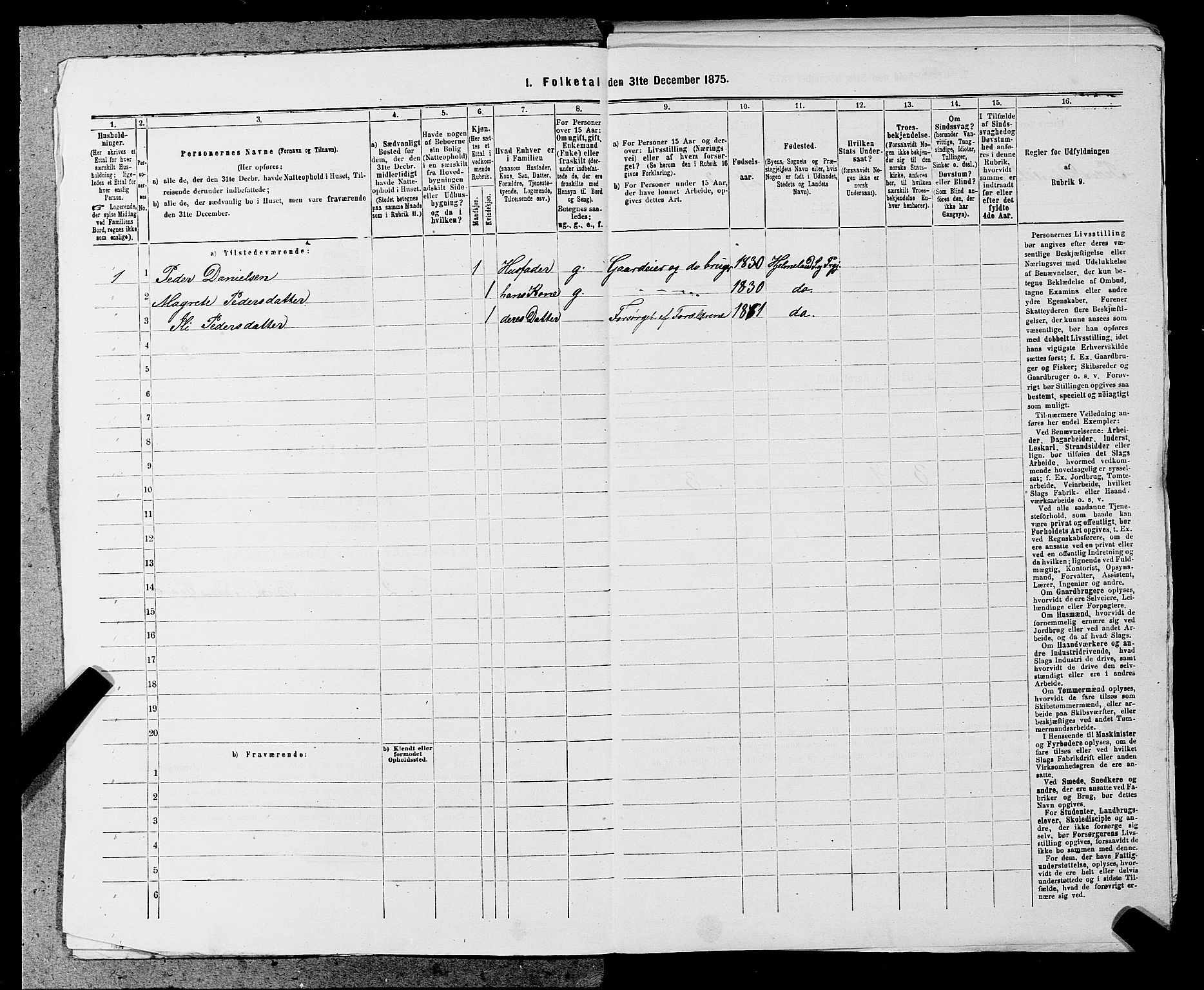 SAST, 1875 census for 1133P Hjelmeland, 1875, p. 1214