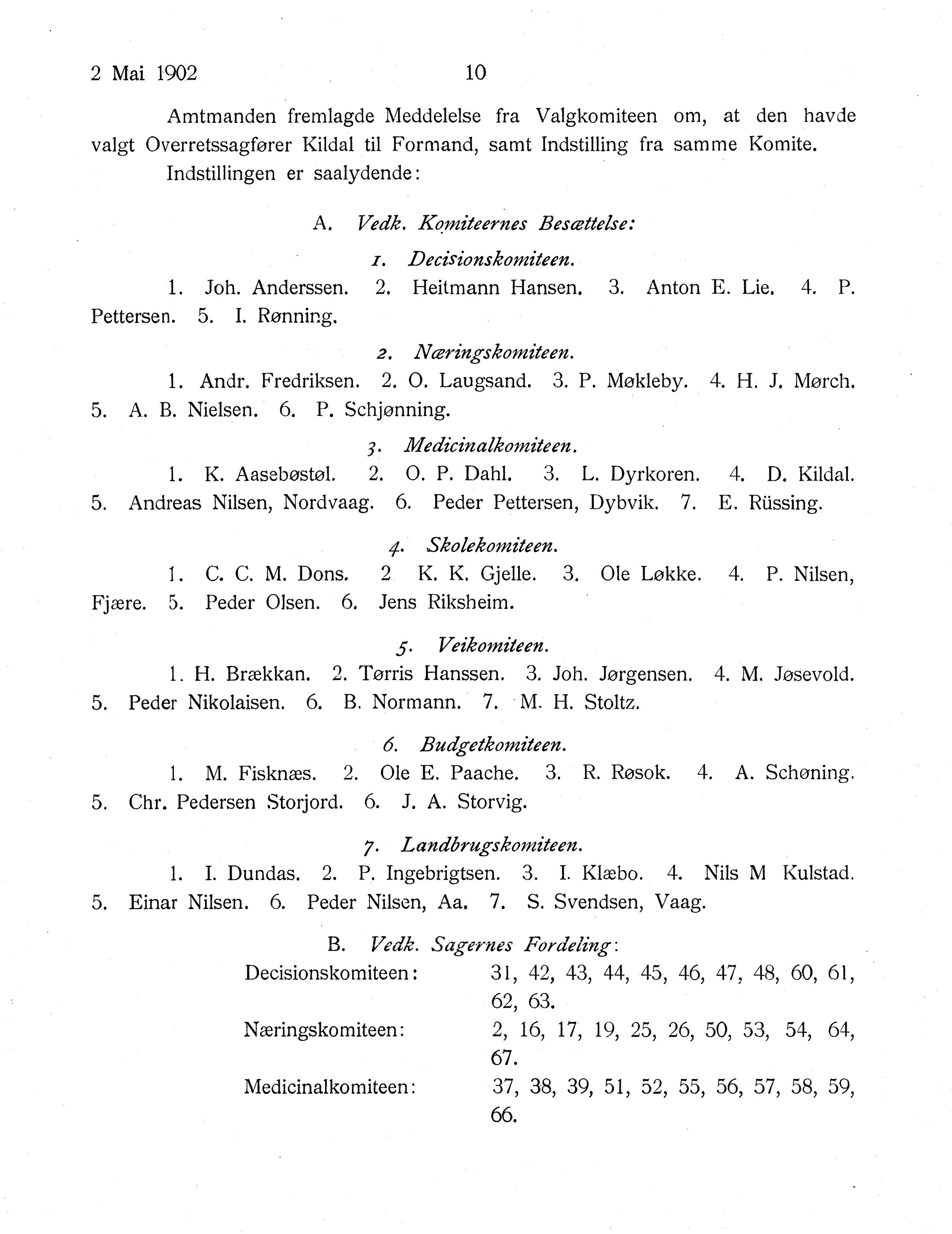 Nordland Fylkeskommune. Fylkestinget, AIN/NFK-17/176/A/Ac/L0025: Fylkestingsforhandlinger 1902, 1902