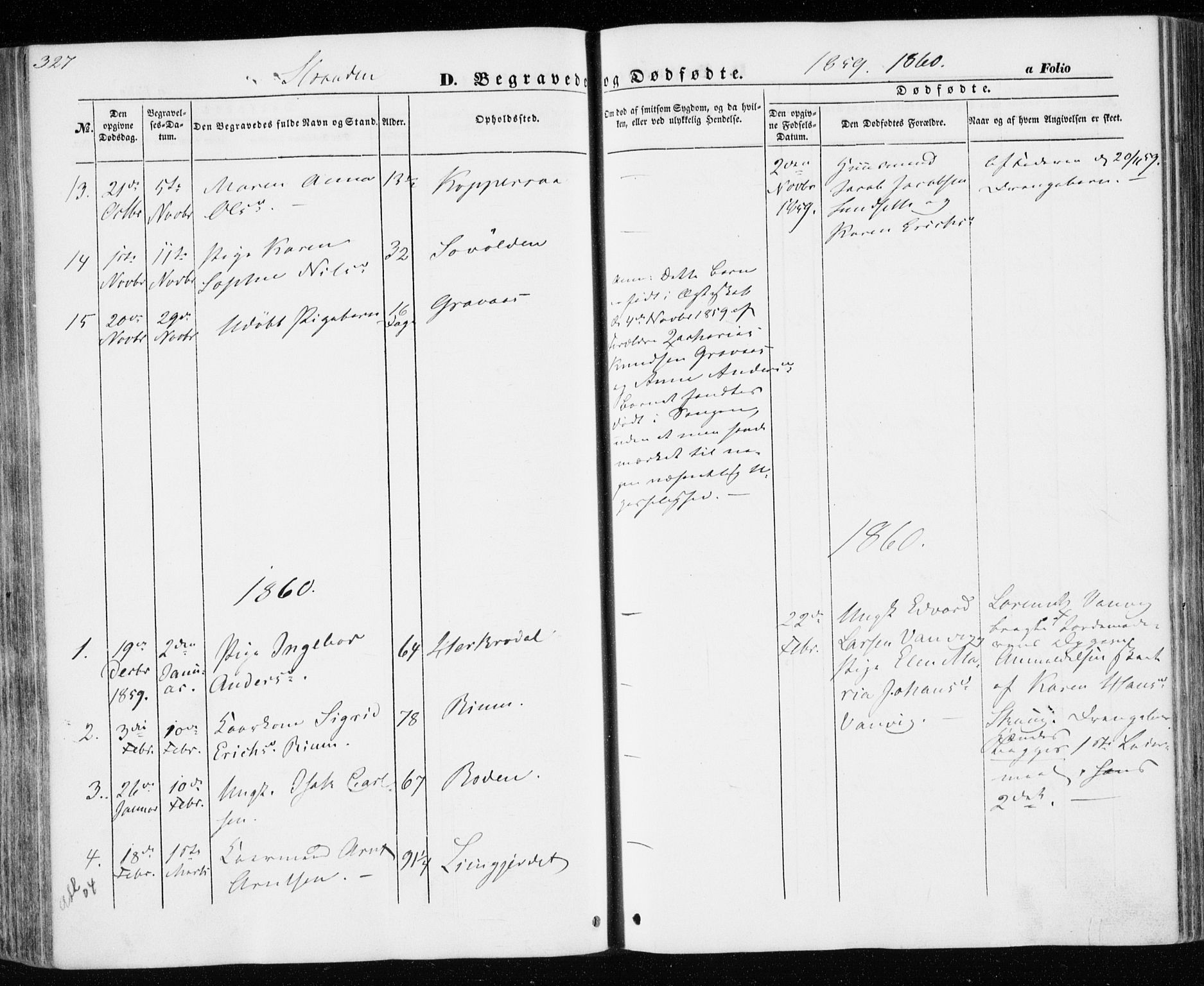 Ministerialprotokoller, klokkerbøker og fødselsregistre - Nord-Trøndelag, SAT/A-1458/701/L0008: Parish register (official) no. 701A08 /2, 1854-1863, p. 327