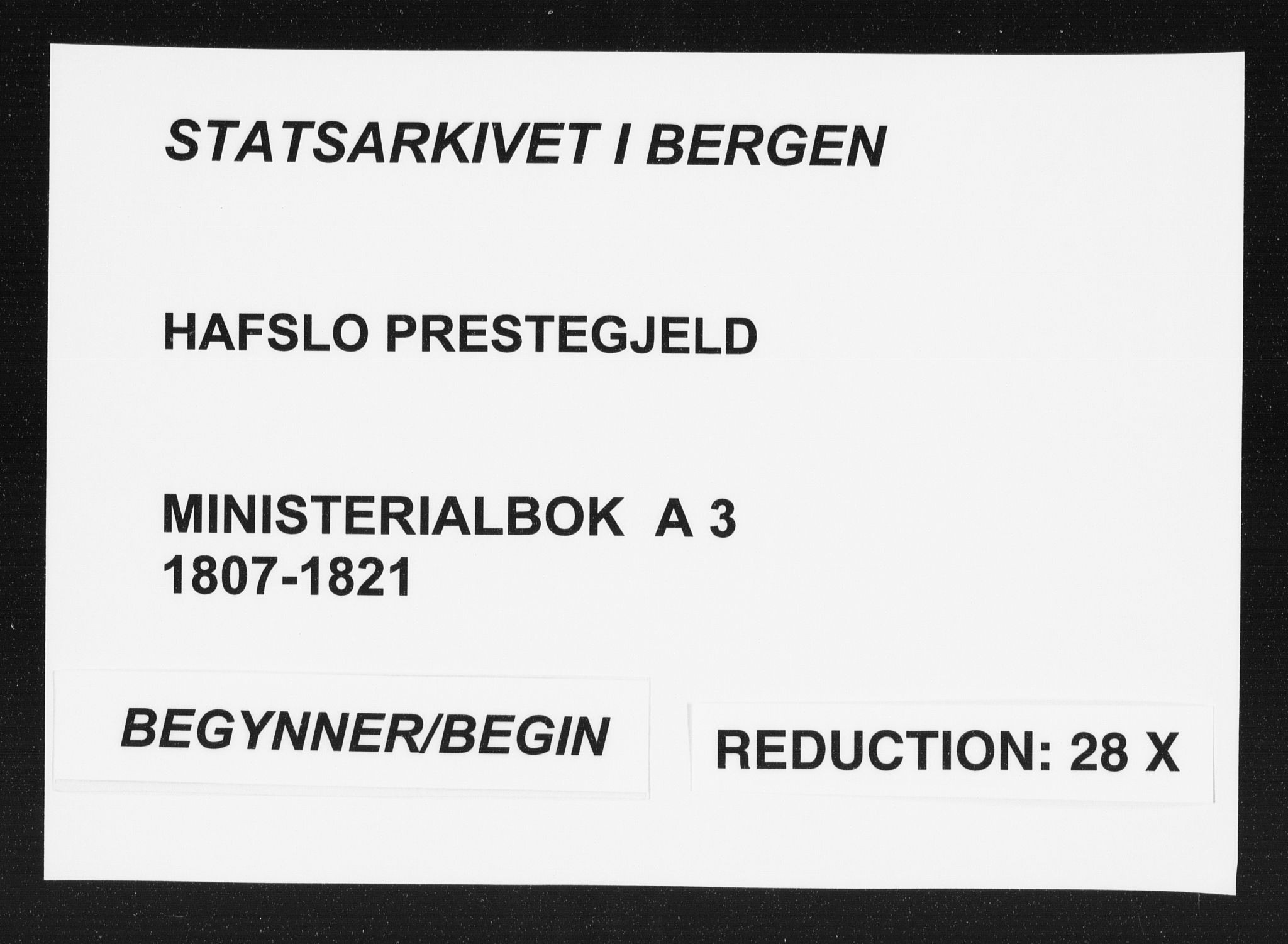 Hafslo sokneprestembete, AV/SAB-A-80301/H/Haa/Haaa/L0003: Parish register (official) no. A 3, 1807-1821