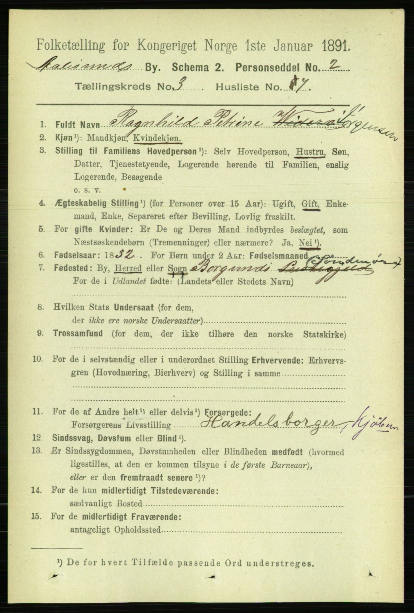 RA, 1891 census for 1501 Ålesund, 1891, p. 2341