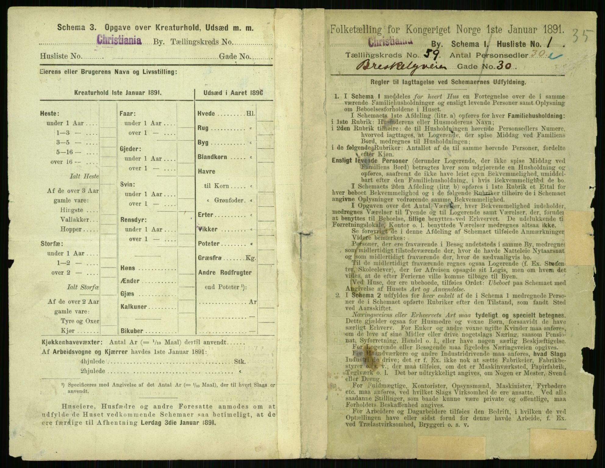 RA, 1891 census for 0301 Kristiania, 1891, p. 31304