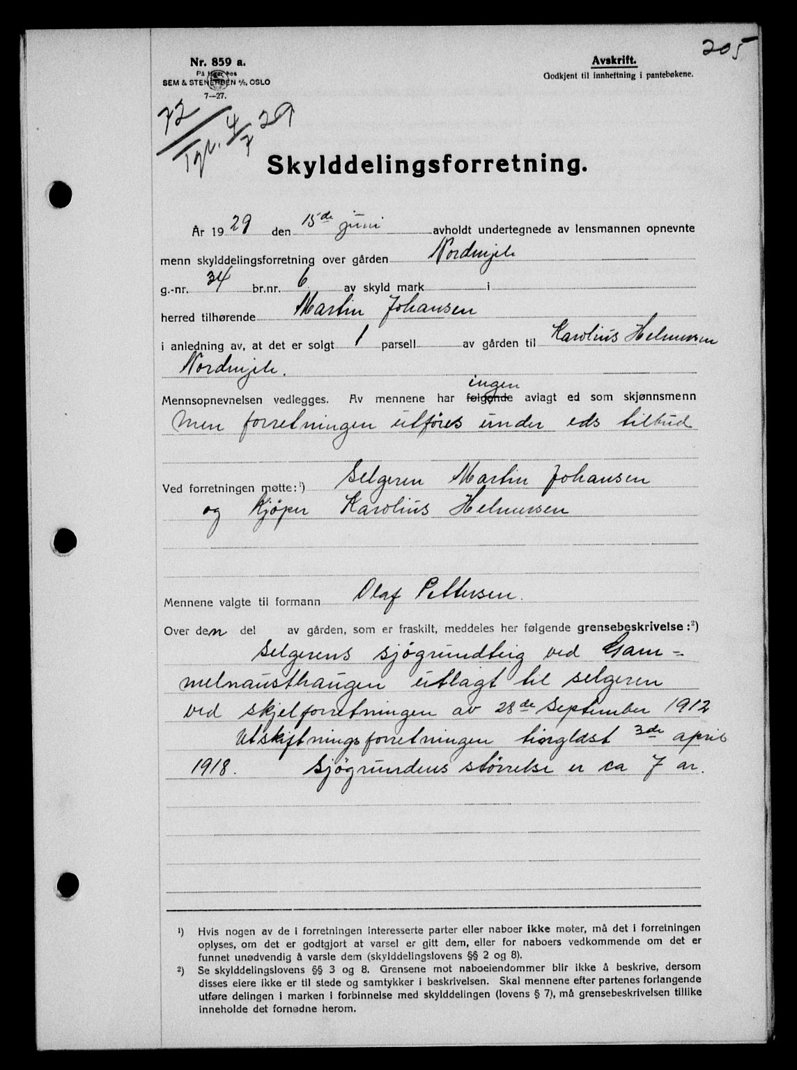 Vesterålen sorenskriveri, AV/SAT-A-4180/1/2/2Ca/L0049: Mortgage book no. 42, 1929-1929, Deed date: 04.07.1929