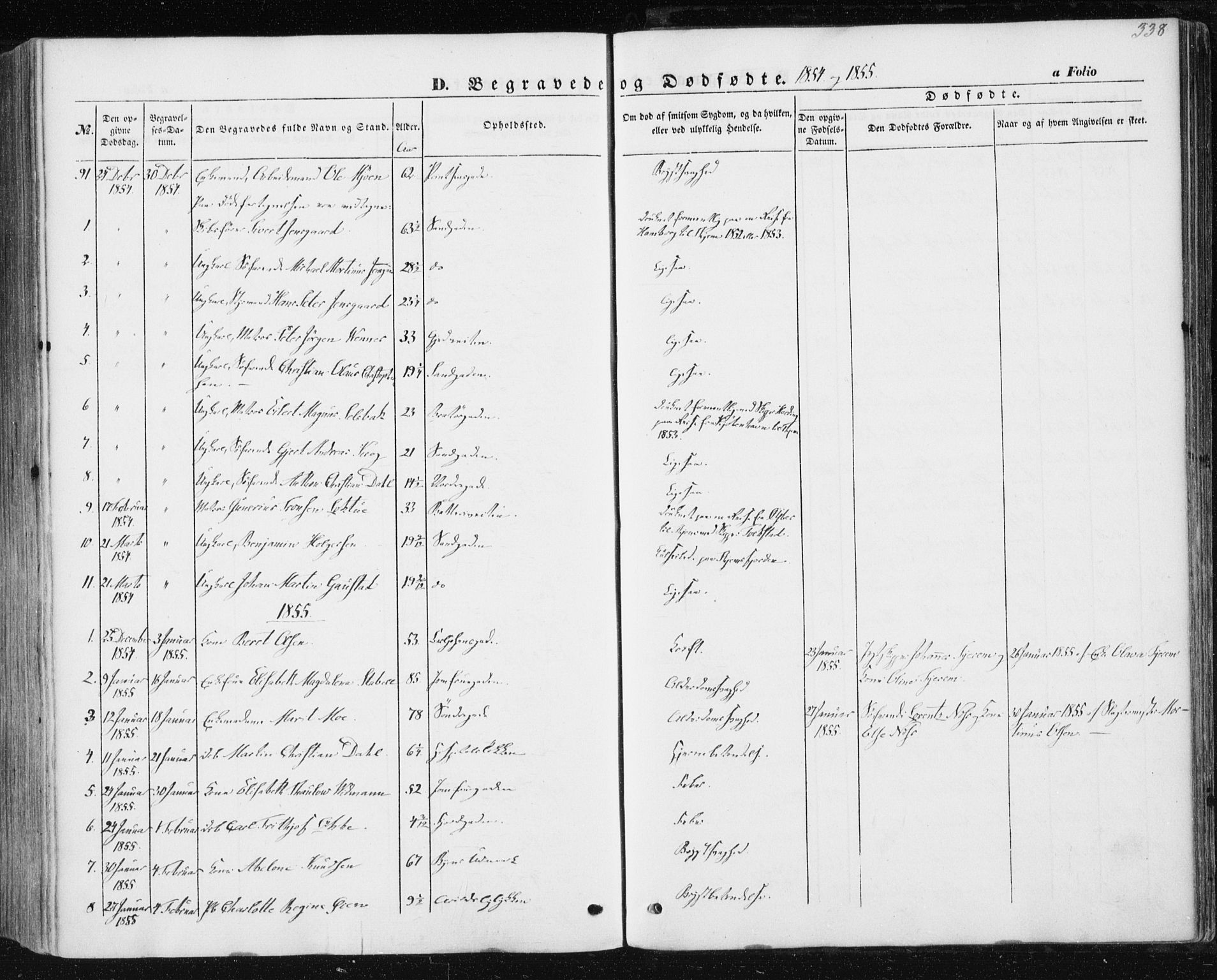 Ministerialprotokoller, klokkerbøker og fødselsregistre - Sør-Trøndelag, SAT/A-1456/602/L0112: Parish register (official) no. 602A10, 1848-1859, p. 338