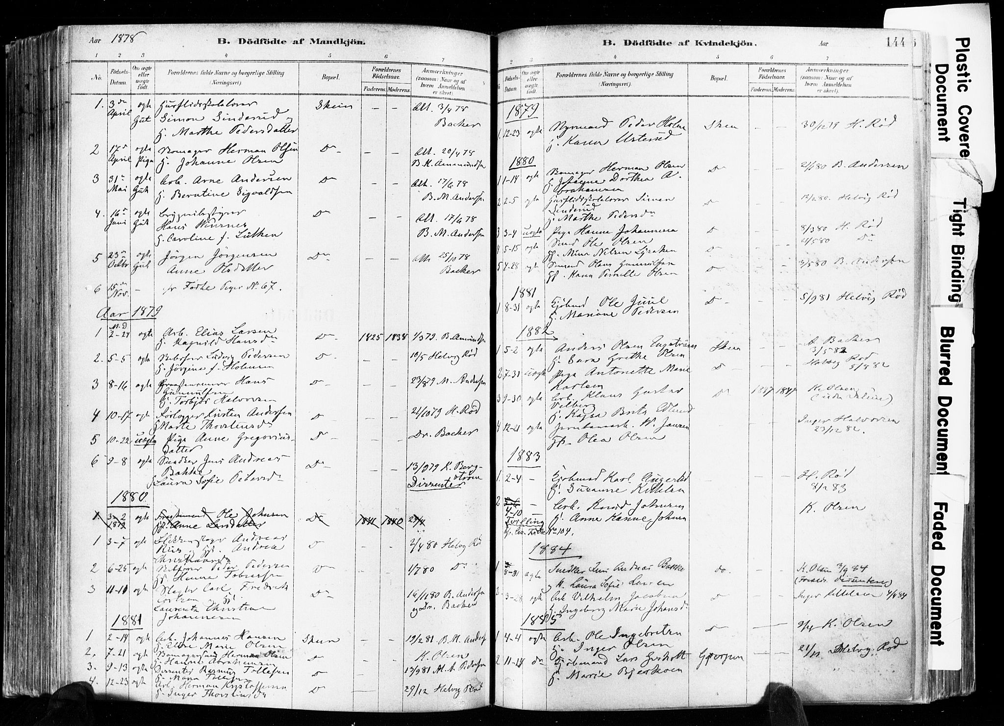 Skien kirkebøker, AV/SAKO-A-302/F/Fa/L0009: Parish register (official) no. 9, 1878-1890, p. 144