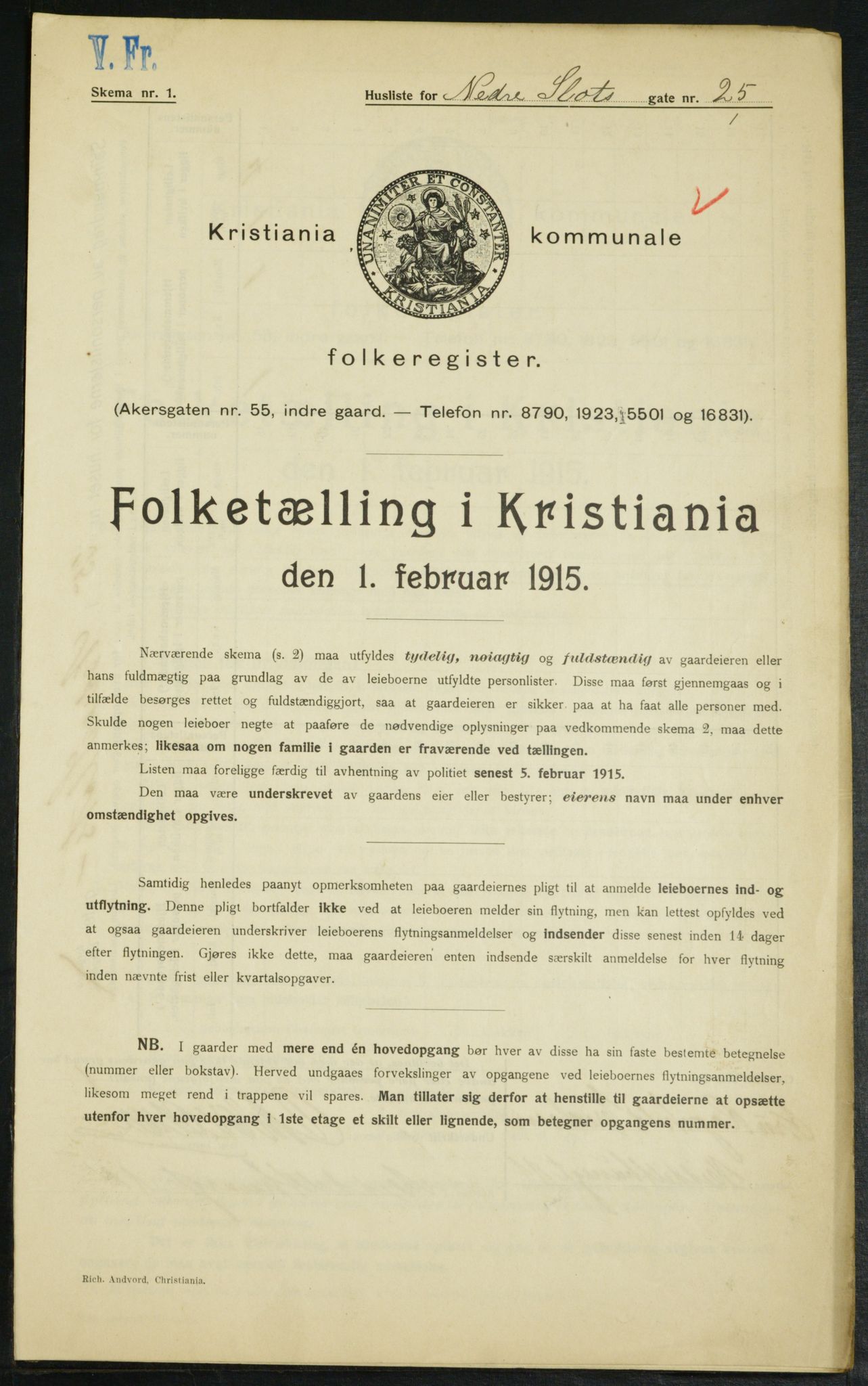 OBA, Municipal Census 1915 for Kristiania, 1915, p. 68960