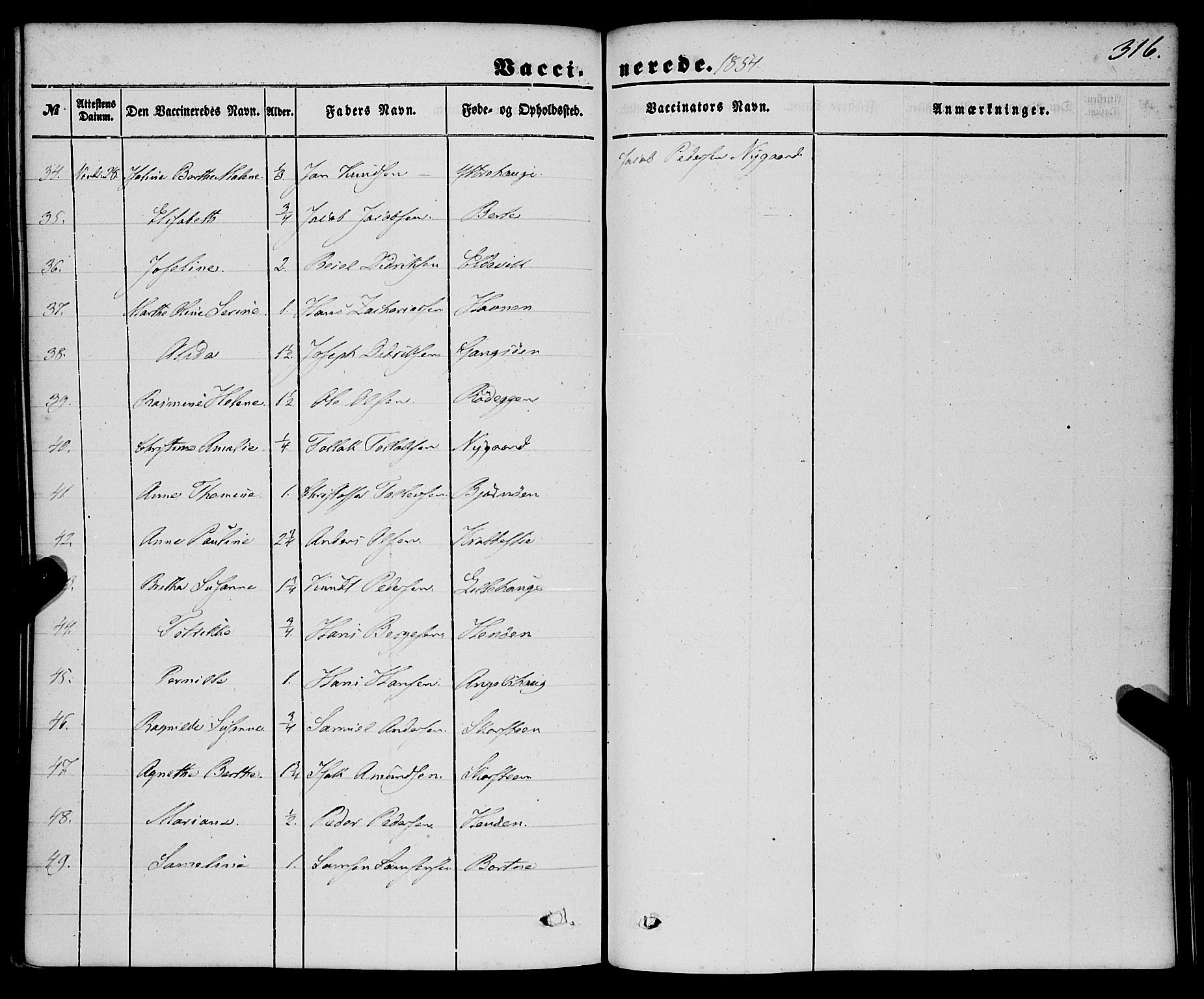Davik sokneprestembete, AV/SAB-A-79701/H/Haa/Haaa/L0005: Parish register (official) no. A 5, 1850-1866, p. 316
